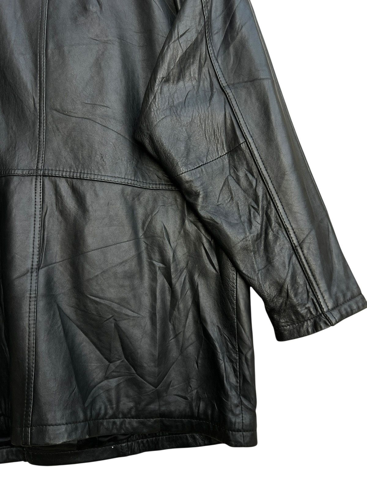 Vintage Vintage 90s Harajuku Mother Coat Black Leather Jacket Size US L / EU 52-54 / 3 - 13 Thumbnail