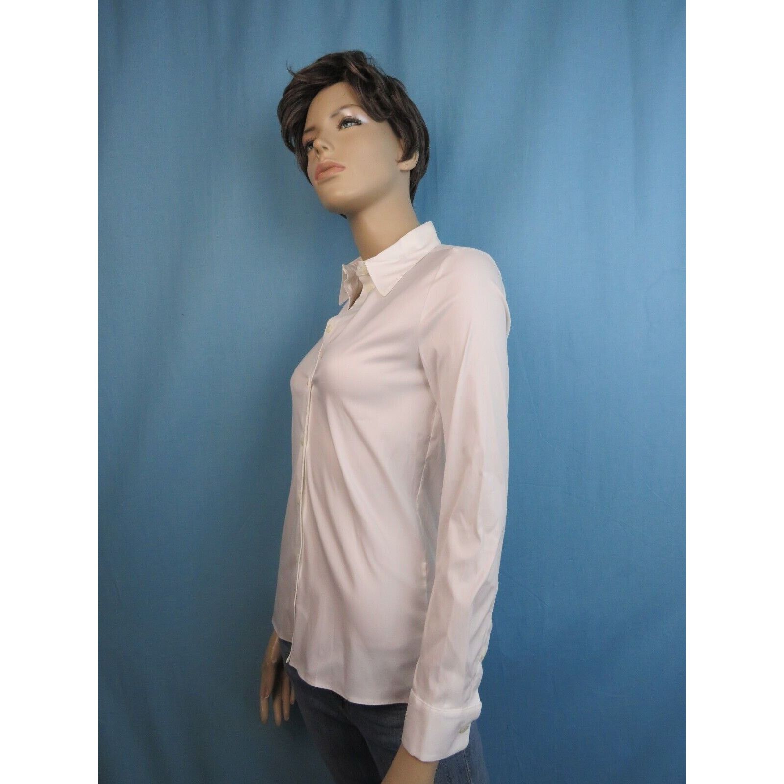 Prada PRADA DNA634 WHITE LONG SLEEVE FORMAL POPLINE BLOUSE 36 2 Size XS / US 0-2 / IT 36-38 - 4 Thumbnail