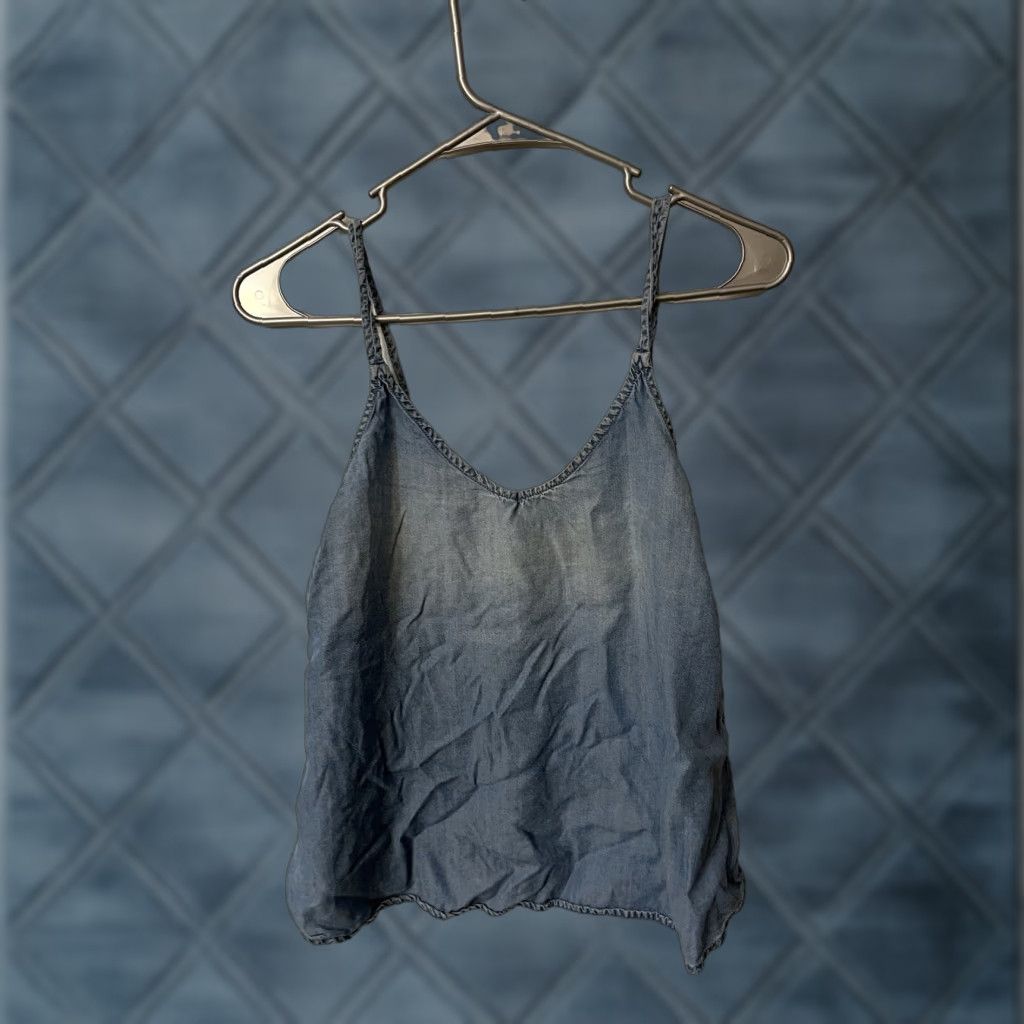 Anthropologie VINTAGE Cloth & Stone Tank Top Chambray Tencel Women XS Blue Adult Tank 100% Tencel Chambray, 90s/Anthropologie-inspired Women’s Clothing Size XS / US 0-2 / IT 36-38 - 1 Thumbnail