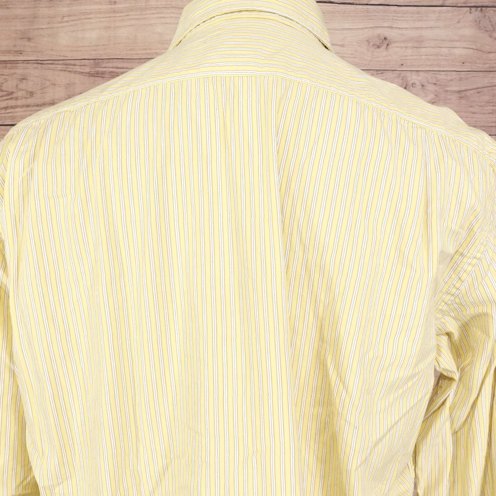Gap VINTAGE Gap Men's Long Sleeve Yellow Striped Button-Down Shirt Business Casual 80s Style Large Size US L / EU 52-54 / 3 - 5 Thumbnail