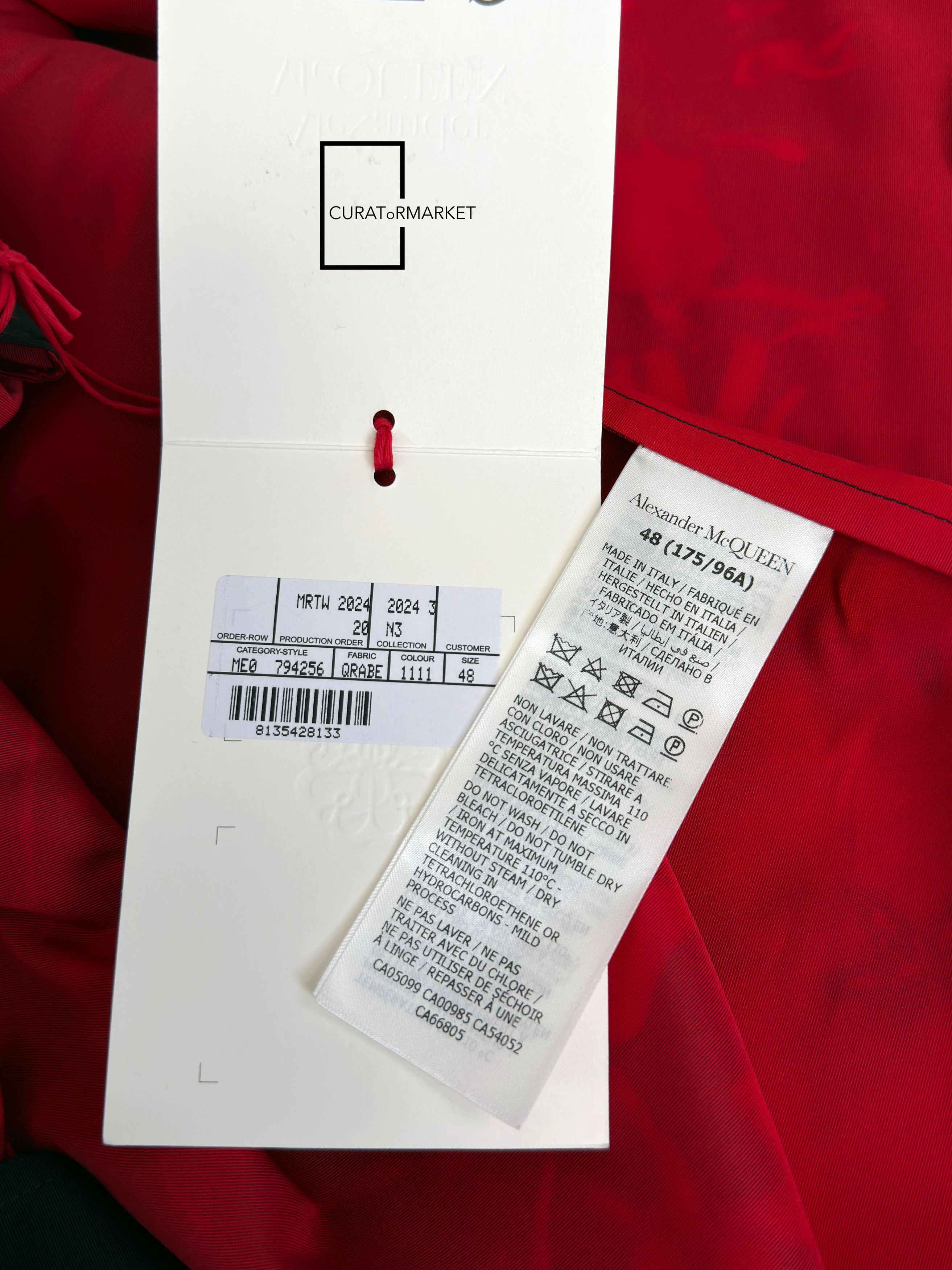 Alexander McQueen EU48 Waxed Flower Abstract Print Hooded Zip Windbreaker FW24 Size US M / EU 48-50 / 2 - 10 Thumbnail