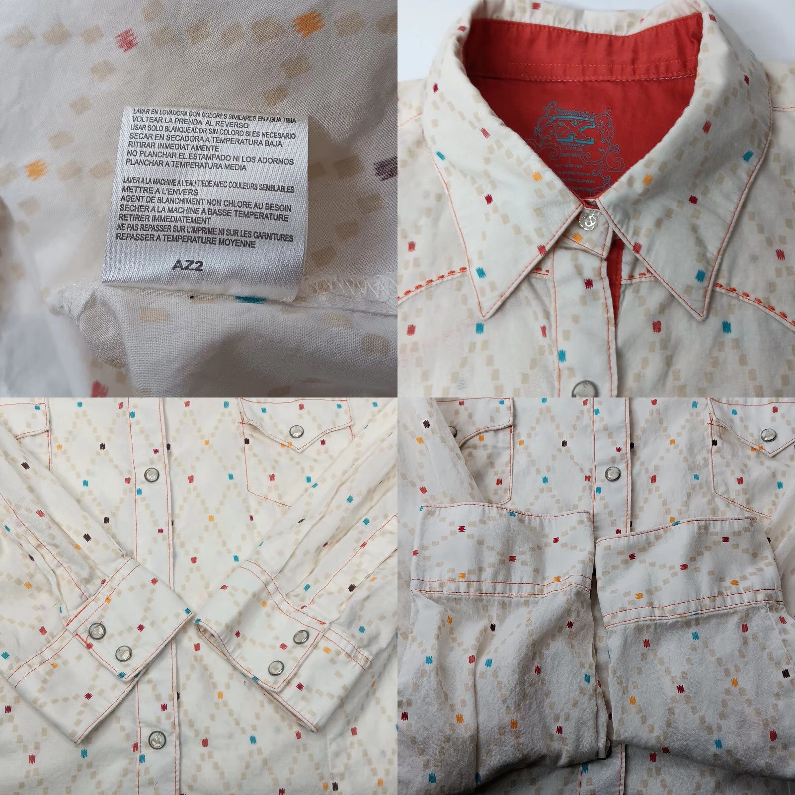 Vintage Twenty X Tailored Fit Shirt Women L Long Sleeve Western Snap Geometric Western Size L / US 10 / IT 46 - 8 Thumbnail