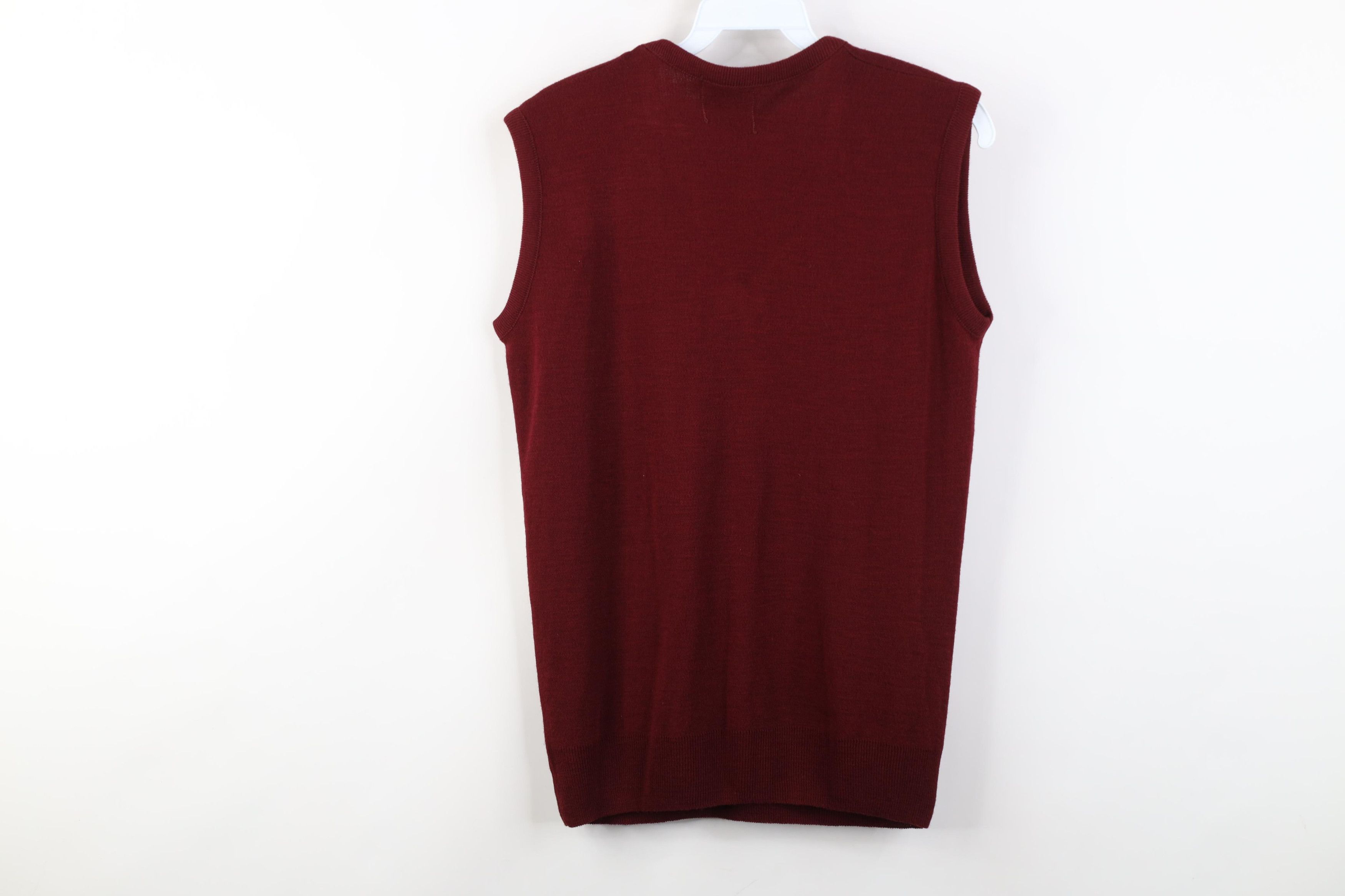 Vintage Vintage 70s Streetwear V-Neck Sweater Vest Burgundy Red Size US M / EU 48-50 / 2 - 8 Thumbnail