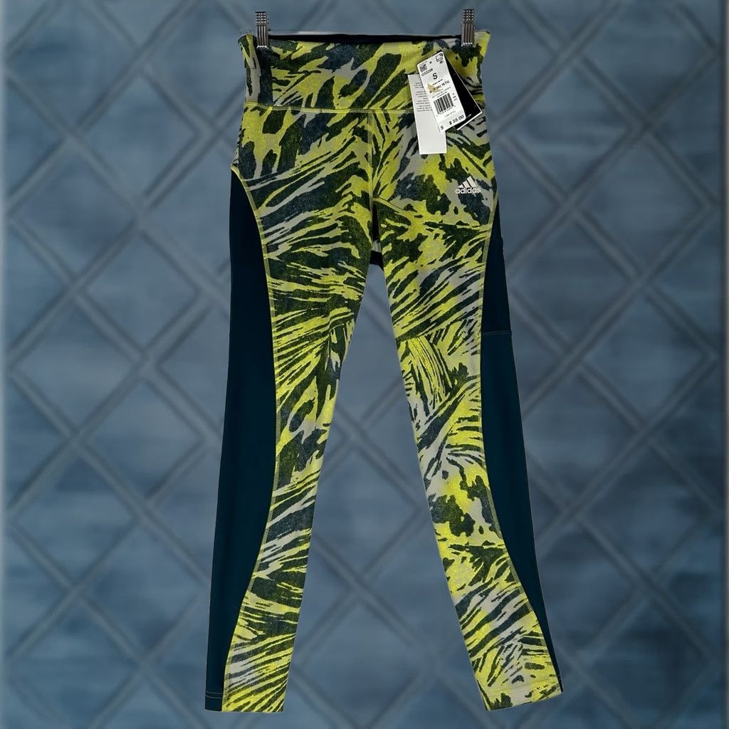 Adidas Adidas Leggings Womens S Green Camouflage Primegreen Aeroready NWT Athletic Yoga Running Size 28" / US 6 / IT 42 - 1 Thumbnail
