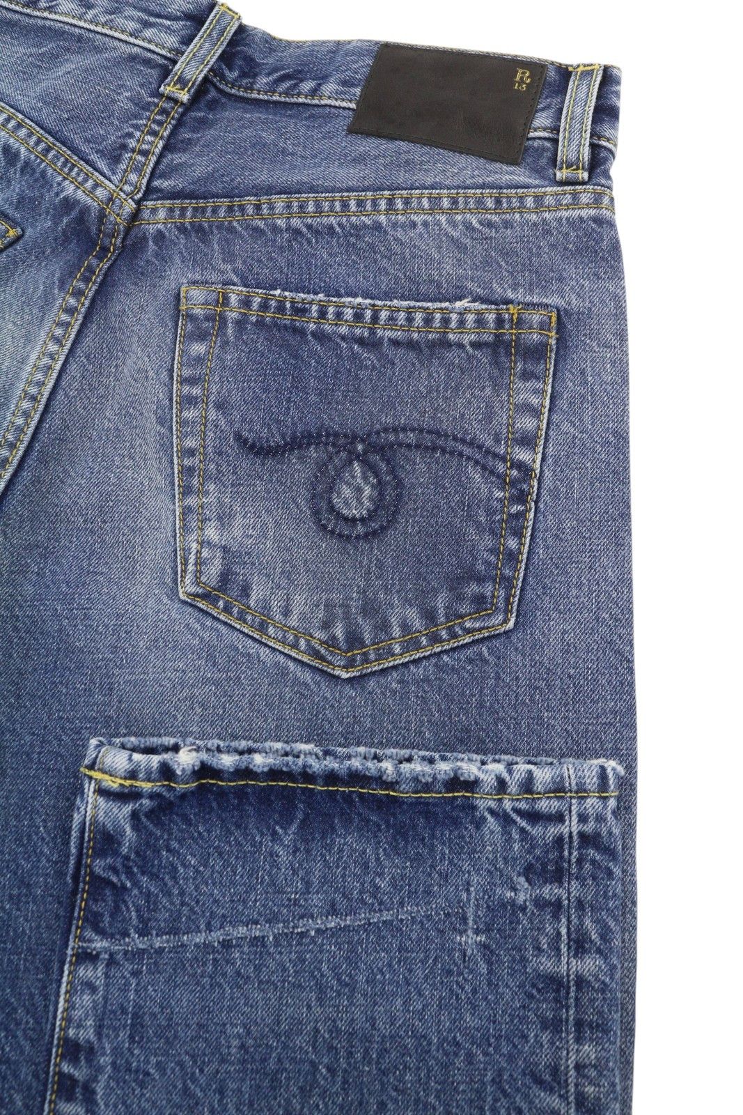 R13 ROMEO 24 Hutton Blue Faded Zip Fly Jeans 87171 Size 24" / US 00 / IT 34 - 6 Thumbnail