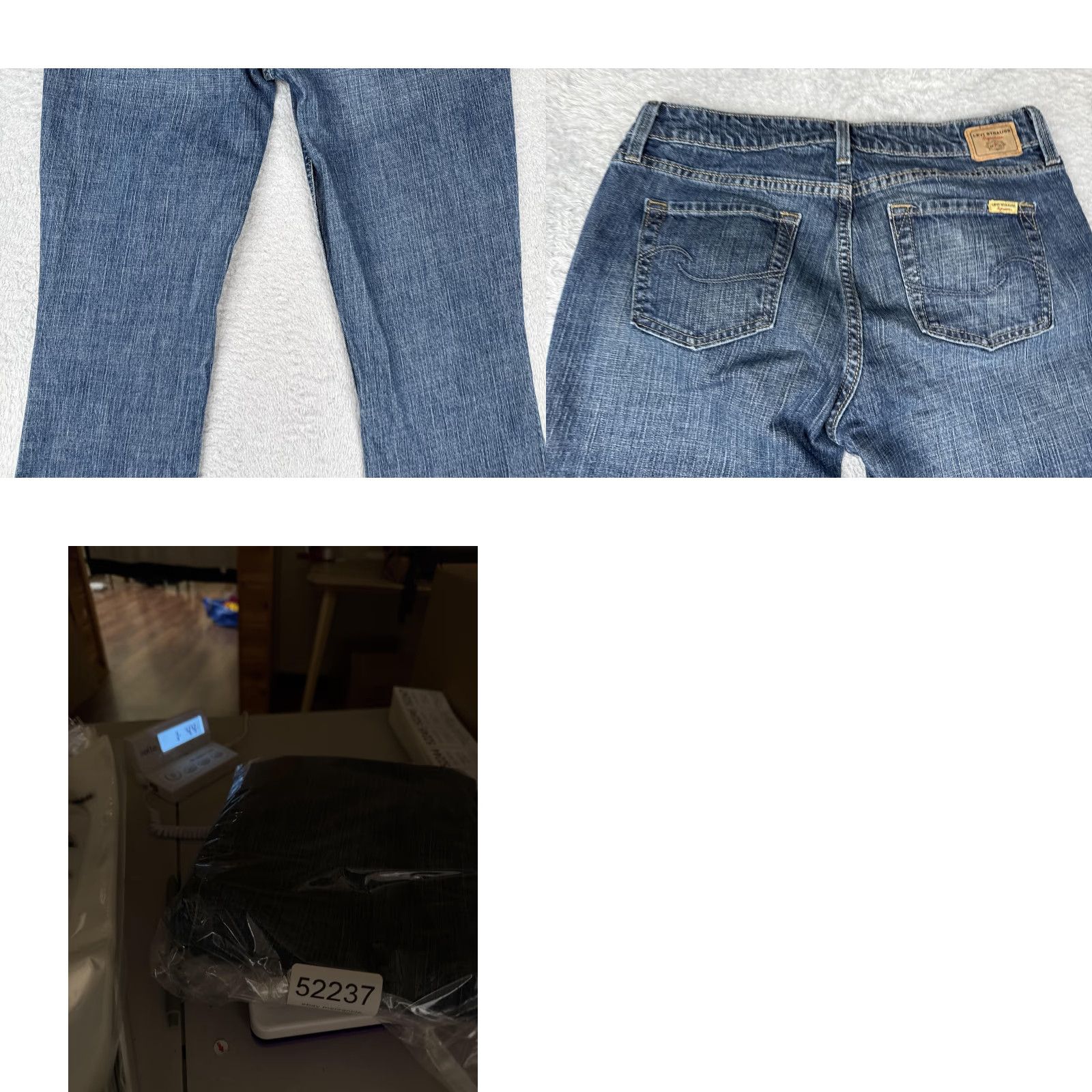 Vintage Levi Strauss Signature Jeans Womens 10 Short Blue Bootcut Jeans with Stretch 30x29 Low Rise 5-Pocket Denim Size 32" / US 10 / IT 46 - 10 Thumbnail