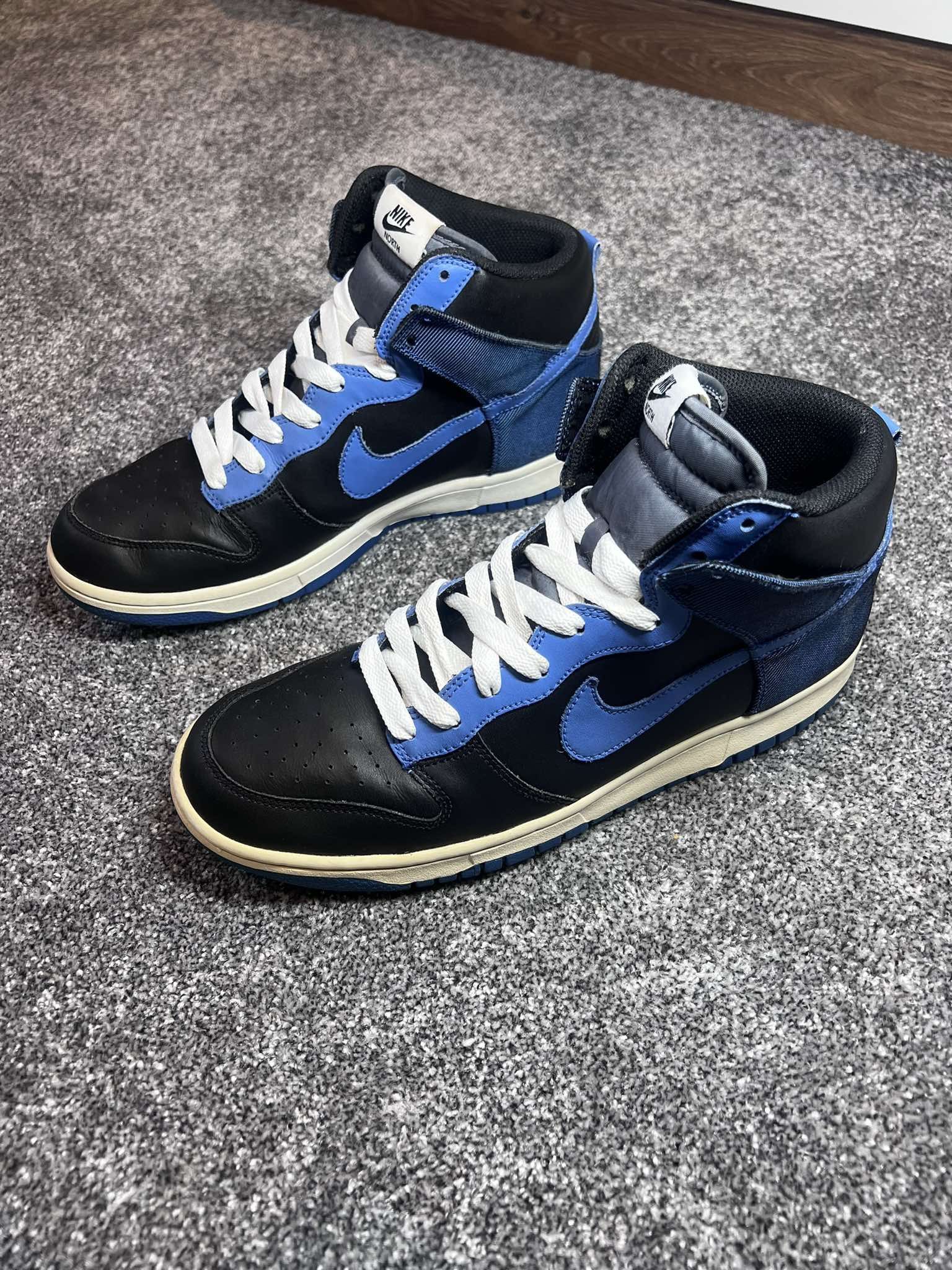 Nike × Vintage Nike SB 2009 Dunk High North black varsity blue flint Size US 10.5 / EU 43-44 - 3 Thumbnail