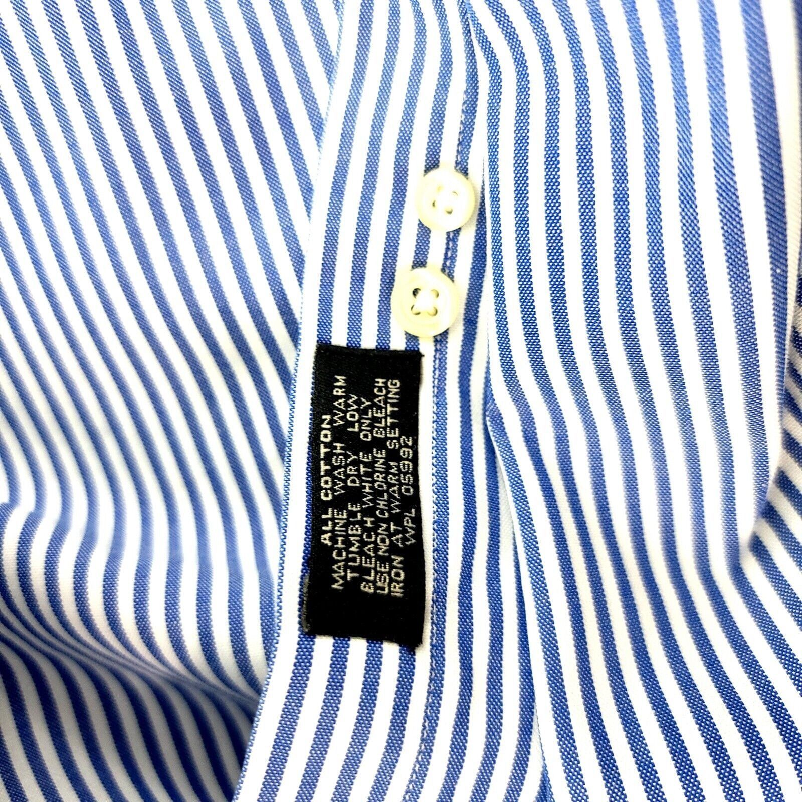 Jos. A. Bank Jos A Bank White Blue Striped Front Pocket Pinpoint Cotton B Size US M / EU 48-50 / 2 - 9 Thumbnail