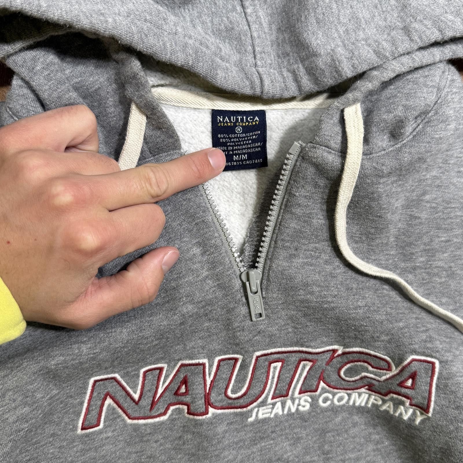 Nautica Nautica Men's Y2K Grey Pullover Hoodie Size US M / EU 48-50 / 2 - 4 Thumbnail