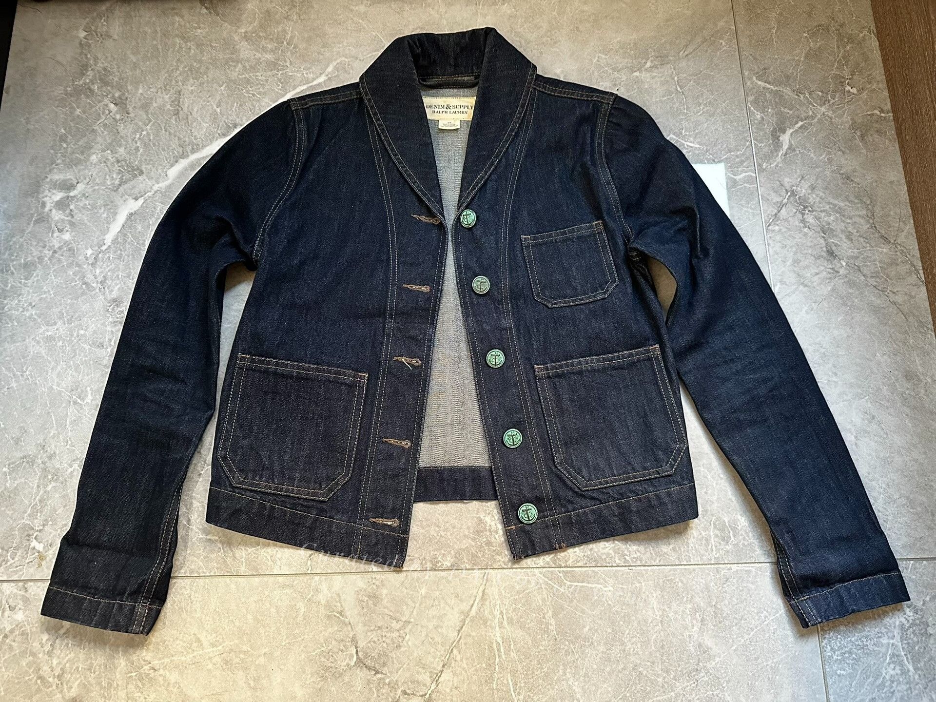 RRL Ralph Lauren Ralph Lauren Heavyweight Raw Denim Shawl Collar Jacket Size US M / EU 48-50 / 2 - 1 Thumbnail