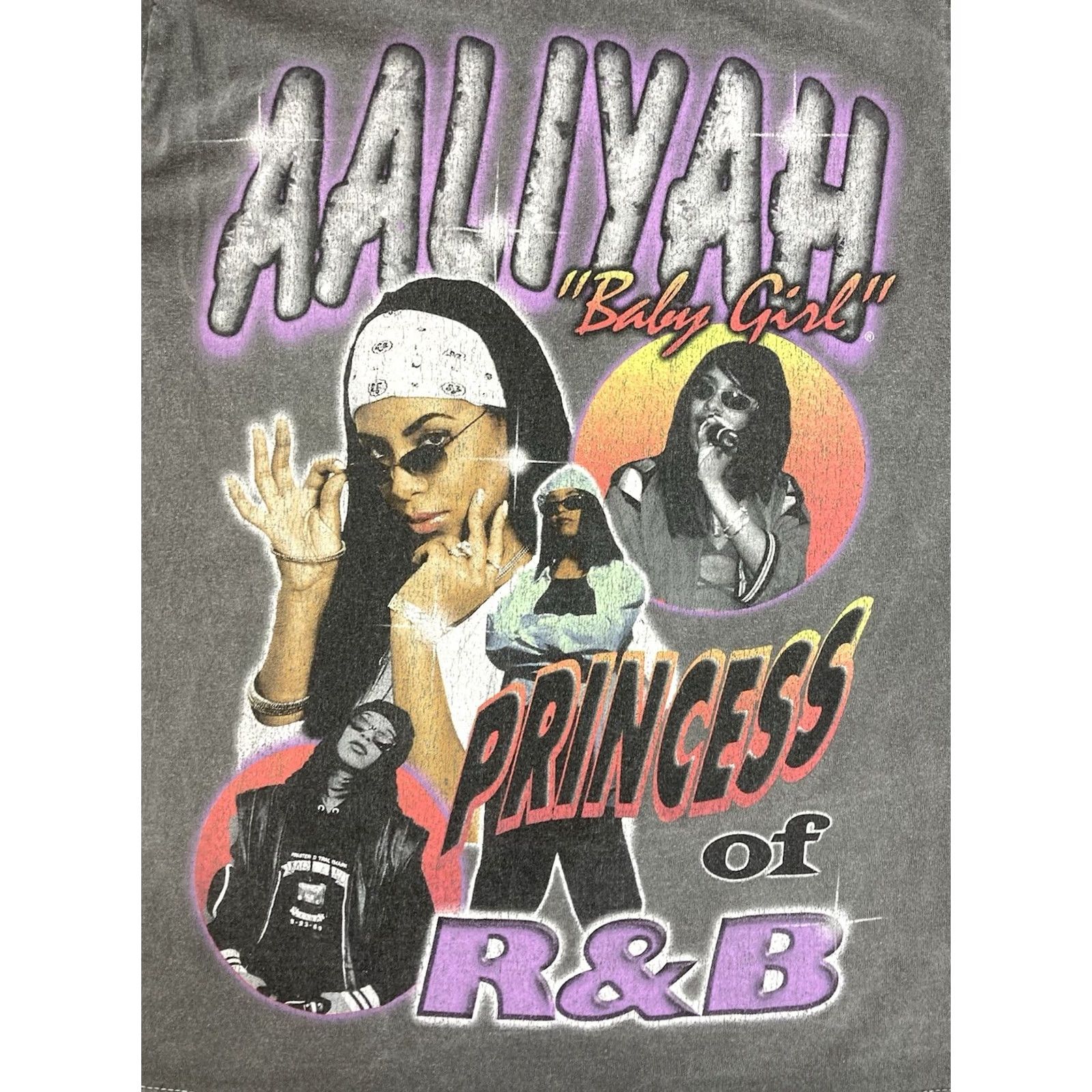 Ripple Junction Aaliyah Princess Of R&B Graphic T-shirt Women Small Gray Short Sleeve Music Shirt Size S / US 4 / IT 40 - 2 Thumbnail
