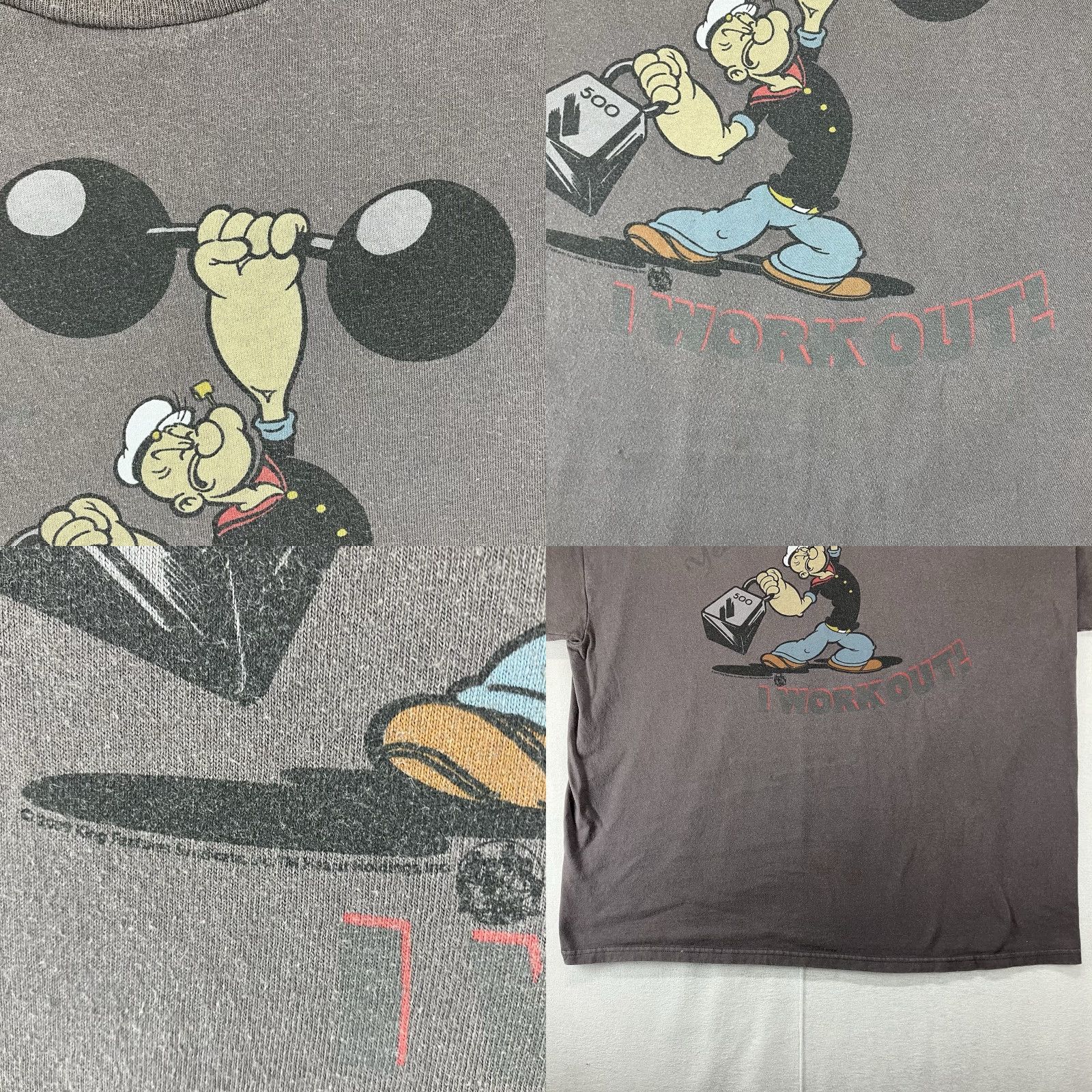 Vintage Popeye The Sailor Man Men T-Shirt XL Gray Crew Neck Short Sleeve Logo 2000s Cartoon Humor Size US XL / EU 56 / 4 - 8 Thumbnail