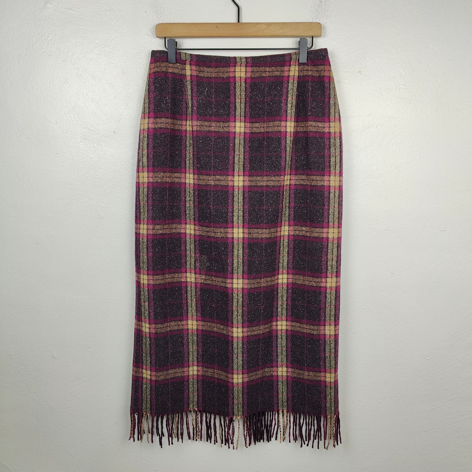 Other Vintage Tapestry Midi Skirt Womens 10 Purple Fringe Wool Size 32" / US 10 / IT 46 - 1 Thumbnail