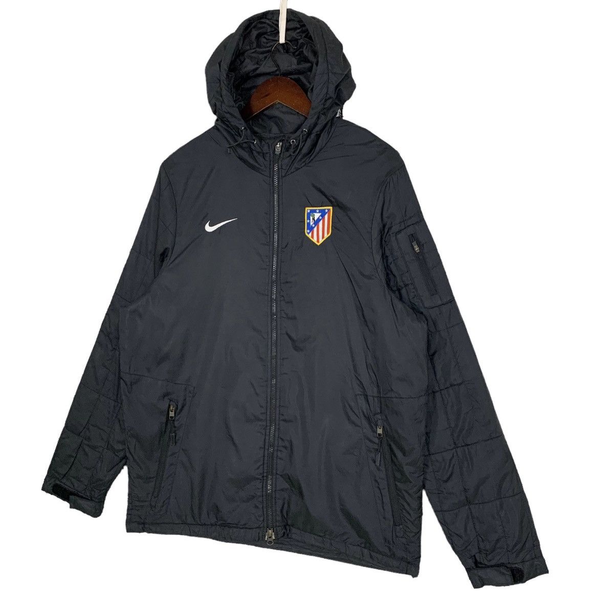 Nike Nike Atletico Madrid Soccer Quilted Hoodie Jacket Size L Size US L / EU 52-54 / 3 - 4 Thumbnail
