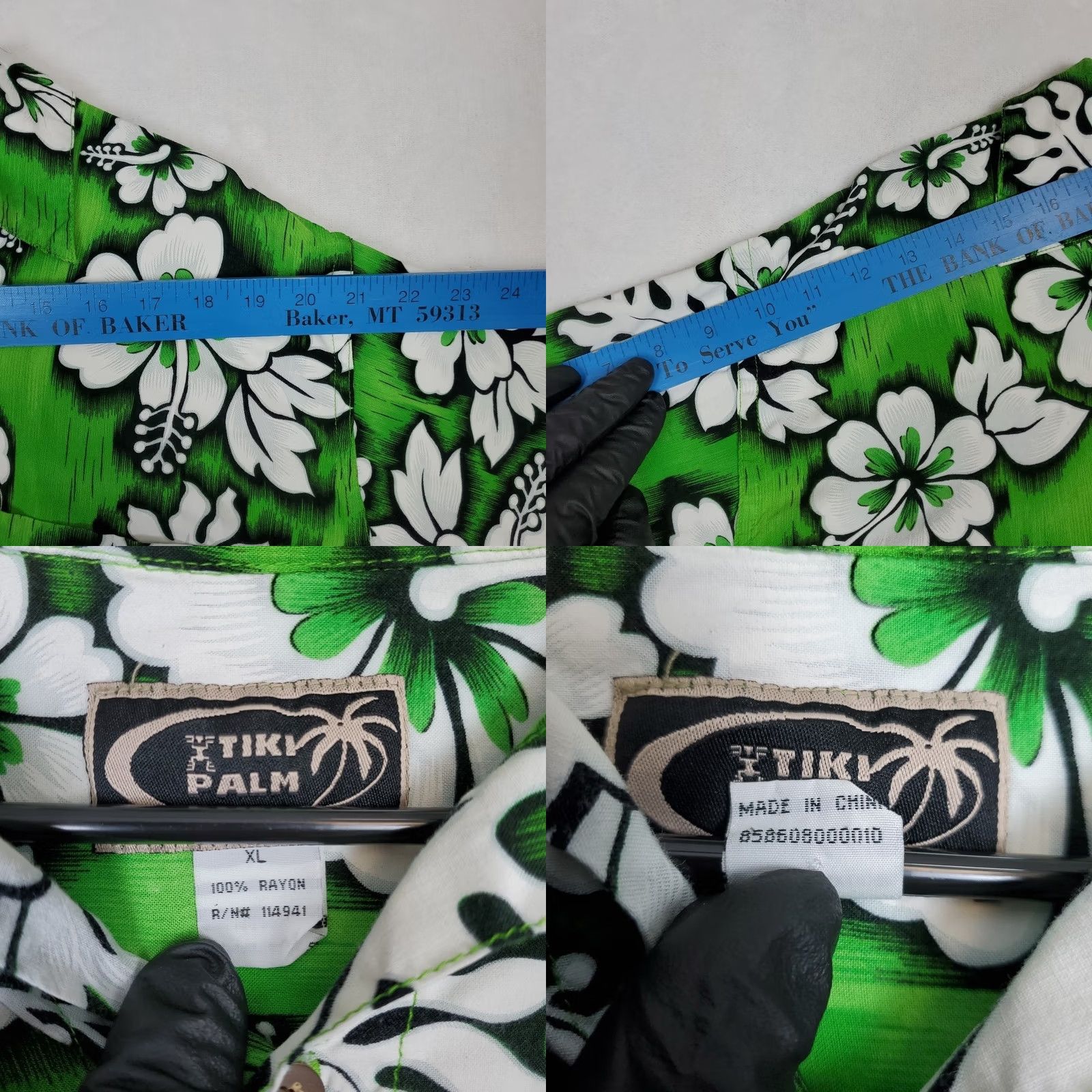 Vintage VINTAGE Tiki Palm South Pacific Aloha Shirt Mens XL Green 100% Rayon Short Sleeve Hawaiian Sportswear Size US XL / EU 56 / 4 - 8 Thumbnail