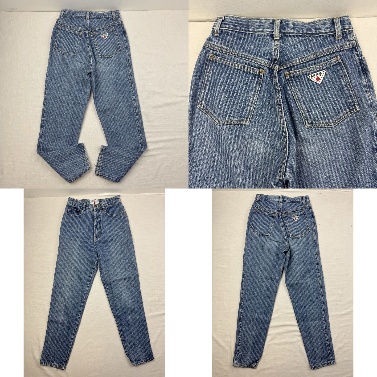 Vintage VINTAGE Eye Stoppers Jeans Womens 7 High Waisted 1980s Pin Striped Mom Style 80s Size 28" / US 6 / IT 42 - 9 Thumbnail