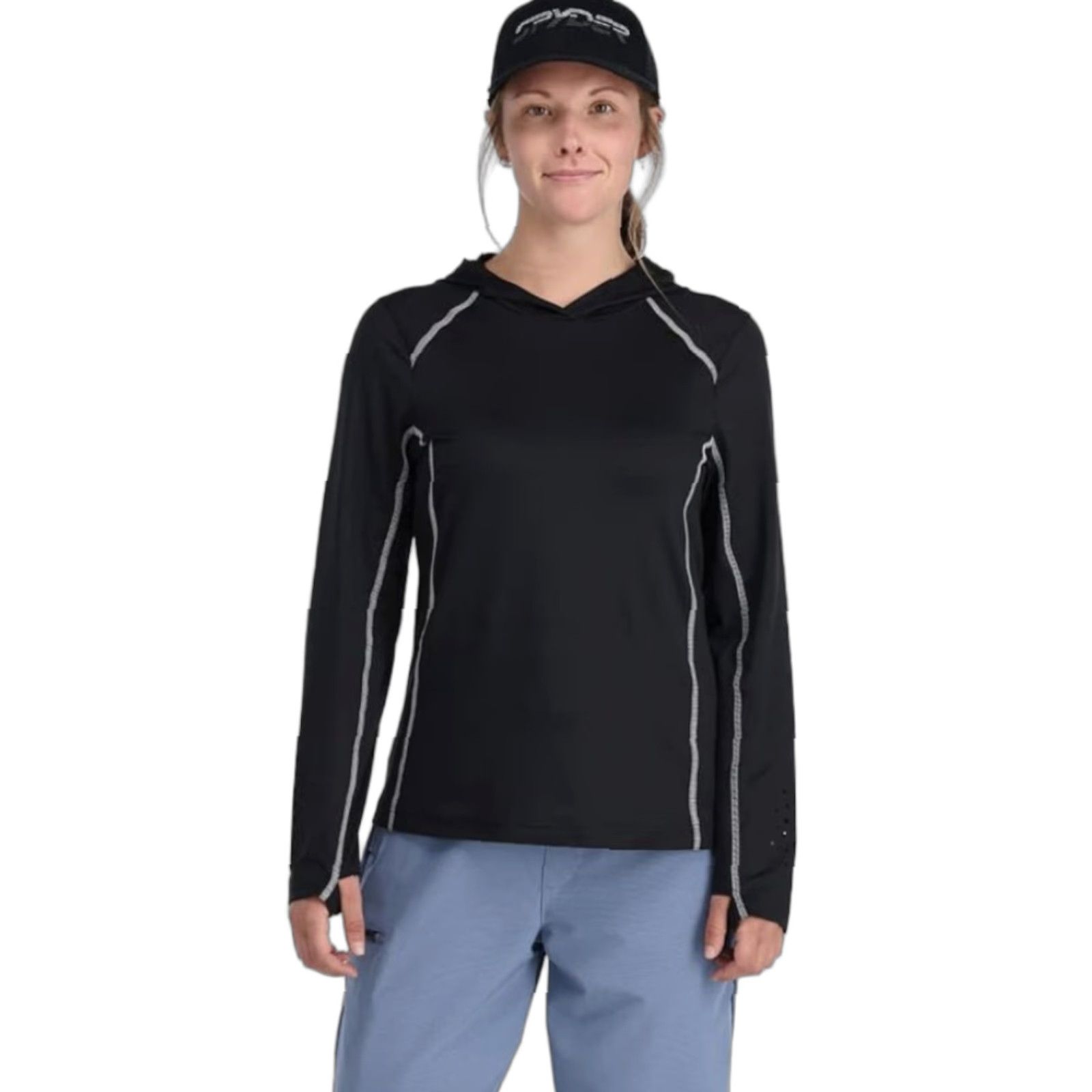Spyder Spyder Women’s Arc Graphene Tech Hoodie - S - Black - Hooded, Lightweight, Quick Dry, UV Protection - Pullover - Activewear - Women Size S / US 4 / IT 40 - 1 Thumbnail