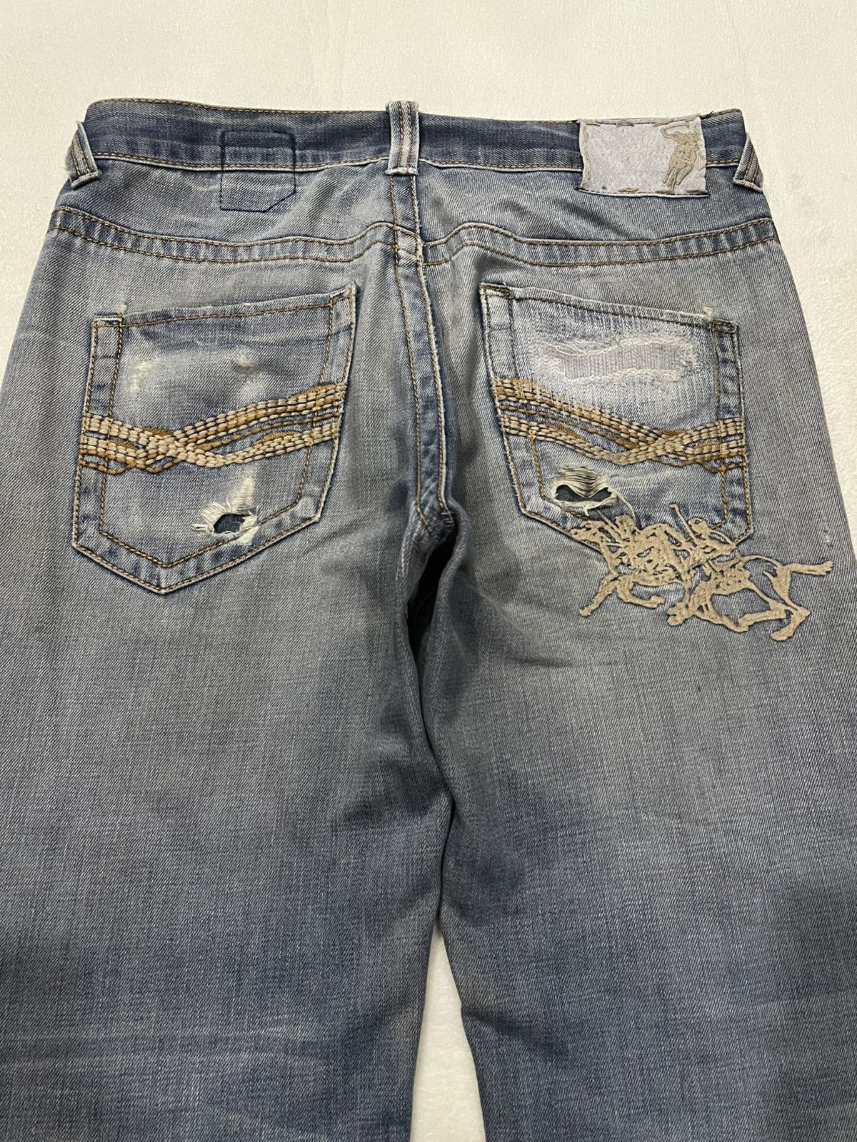 Polo Ralph Lauren Vintage Polo Denim Distress Mudwash Faded Jeans Size US 33 - 10 Thumbnail