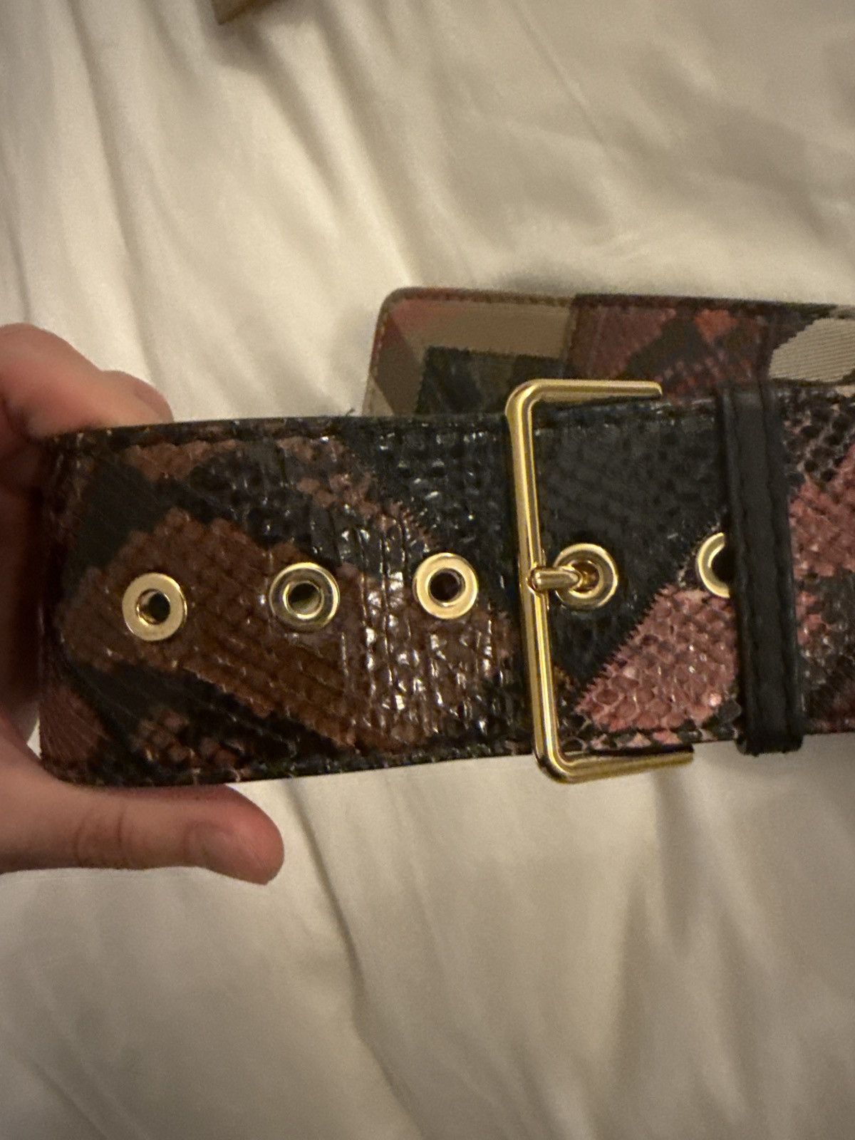 Burberry Mini Buckle Crossbody Bag Python-Embossed Leather Size ONE SIZE - 10 Thumbnail