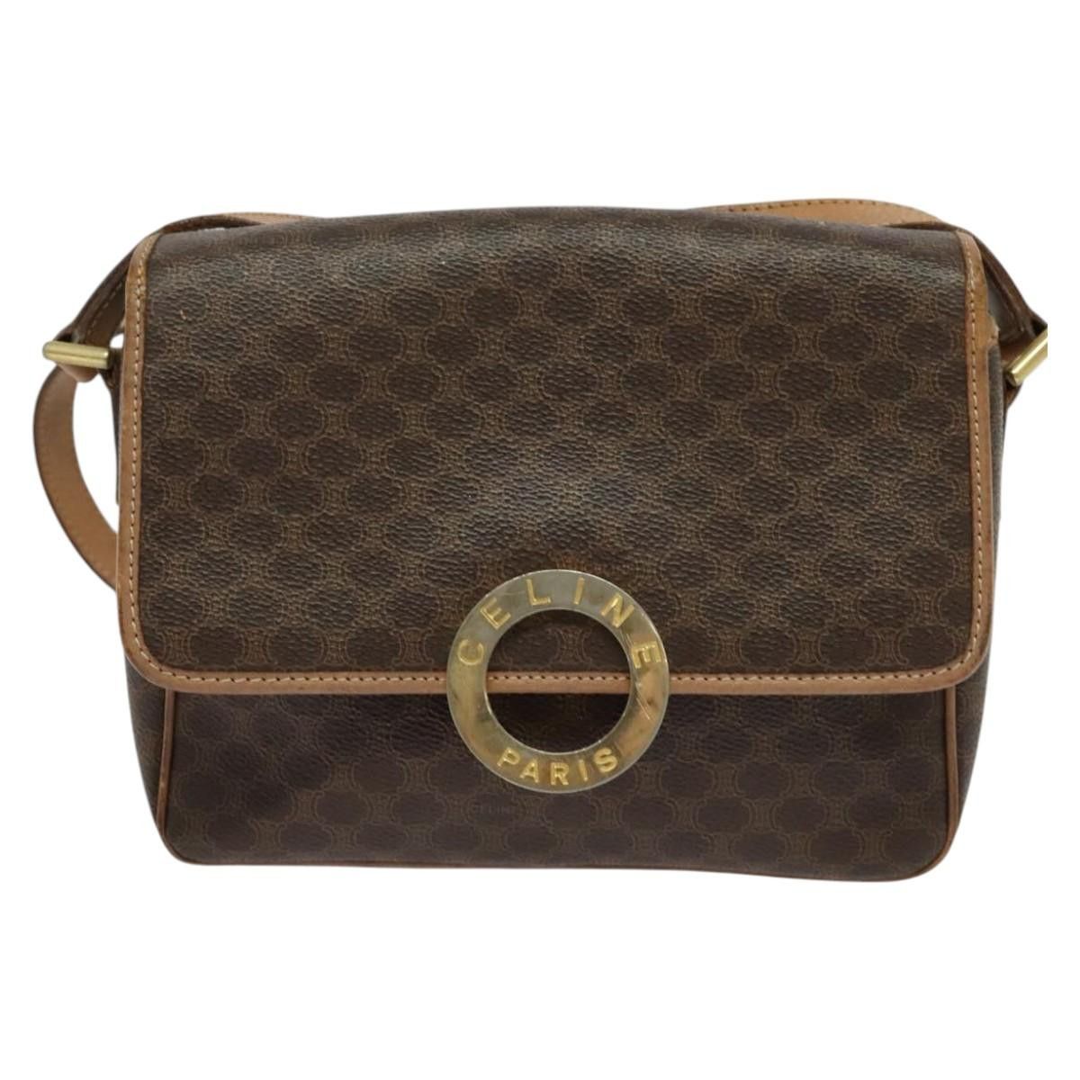 Celine CELINE Macadam Canvas Circle Shoulder Bag Pvc Leather Brown Size ONE SIZE - 2 Thumbnail