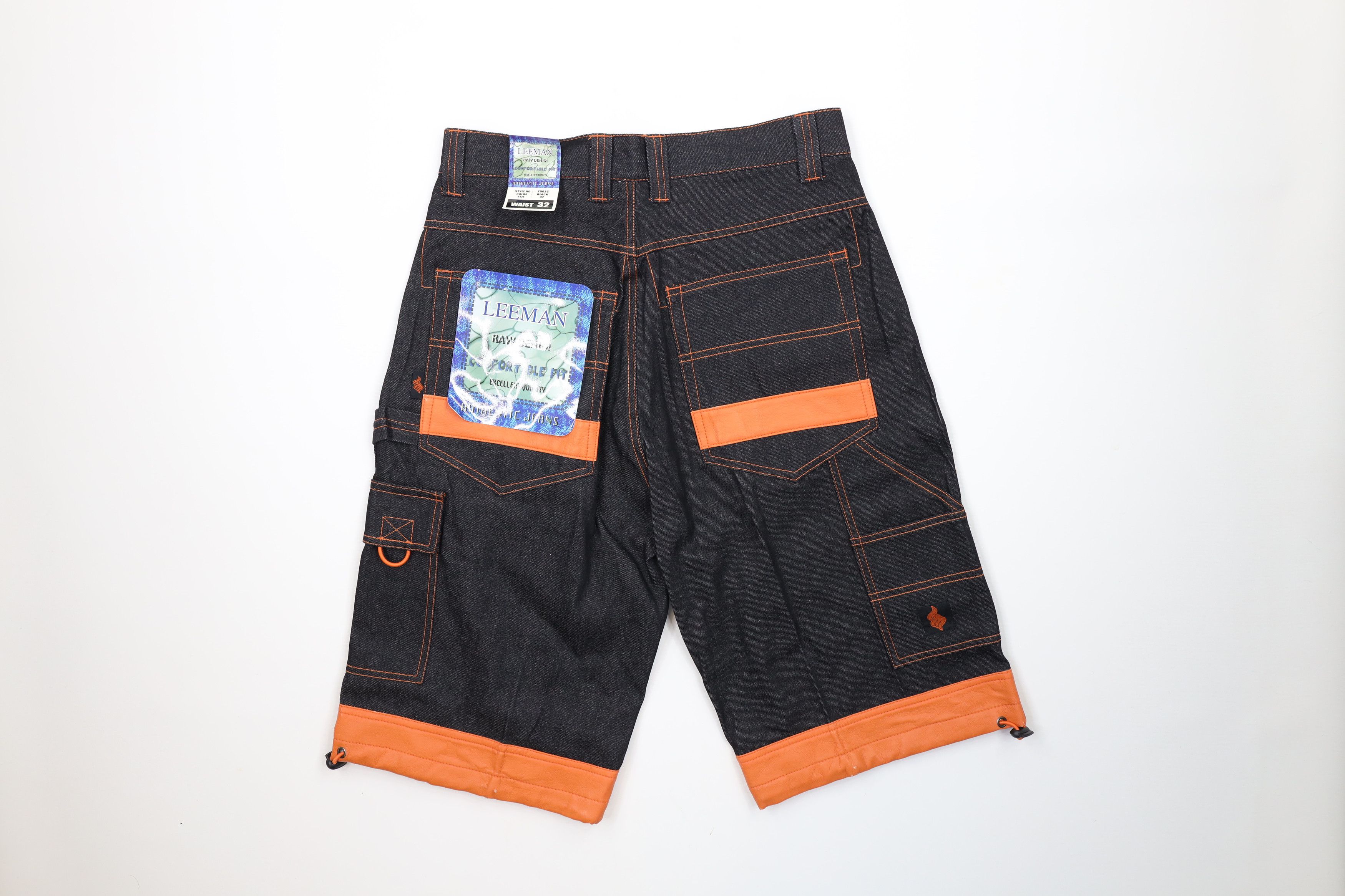 Vintage Deadstock Vintage 90s Streetwear Denim Jean Shorts Black Size US 32 / EU 48 - 9 Thumbnail