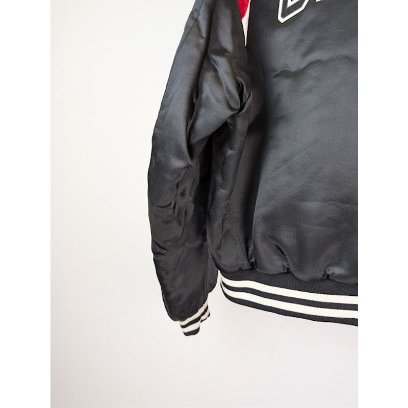 Celine o1rshd1 Teddy Logo-Applique Satin Varsity Jacket in Black Size US M / EU 48-50 / 2 - 17 Thumbnail