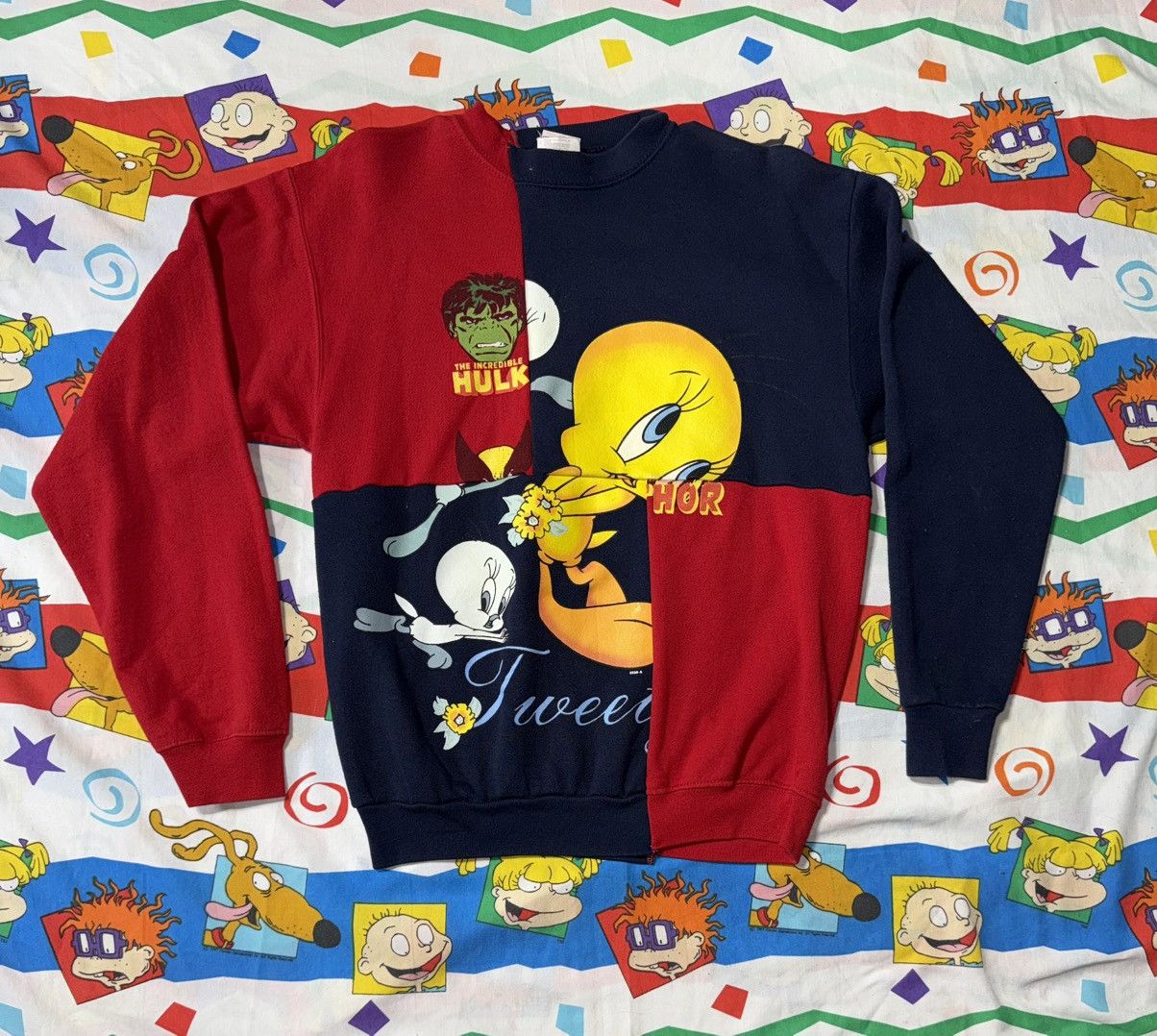 Other Vintage Reworked Marvel & Looney Tunes Crewneck Sweatshirt Size US M / EU 48-50 / 2 - 1 Thumbnail