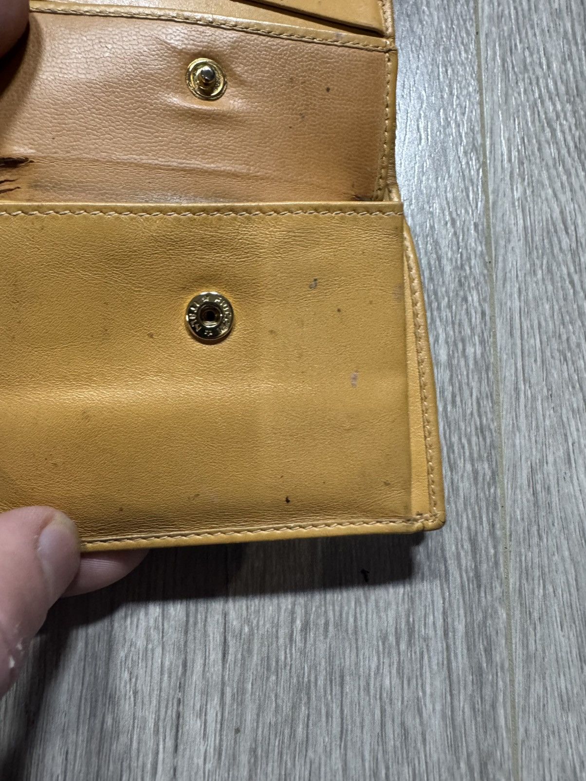 Celine × Vintage CELINE Macadam Triomphe Bi-Fold Wallet Leather Beige Brown Size ONE SIZE - 12 Thumbnail
