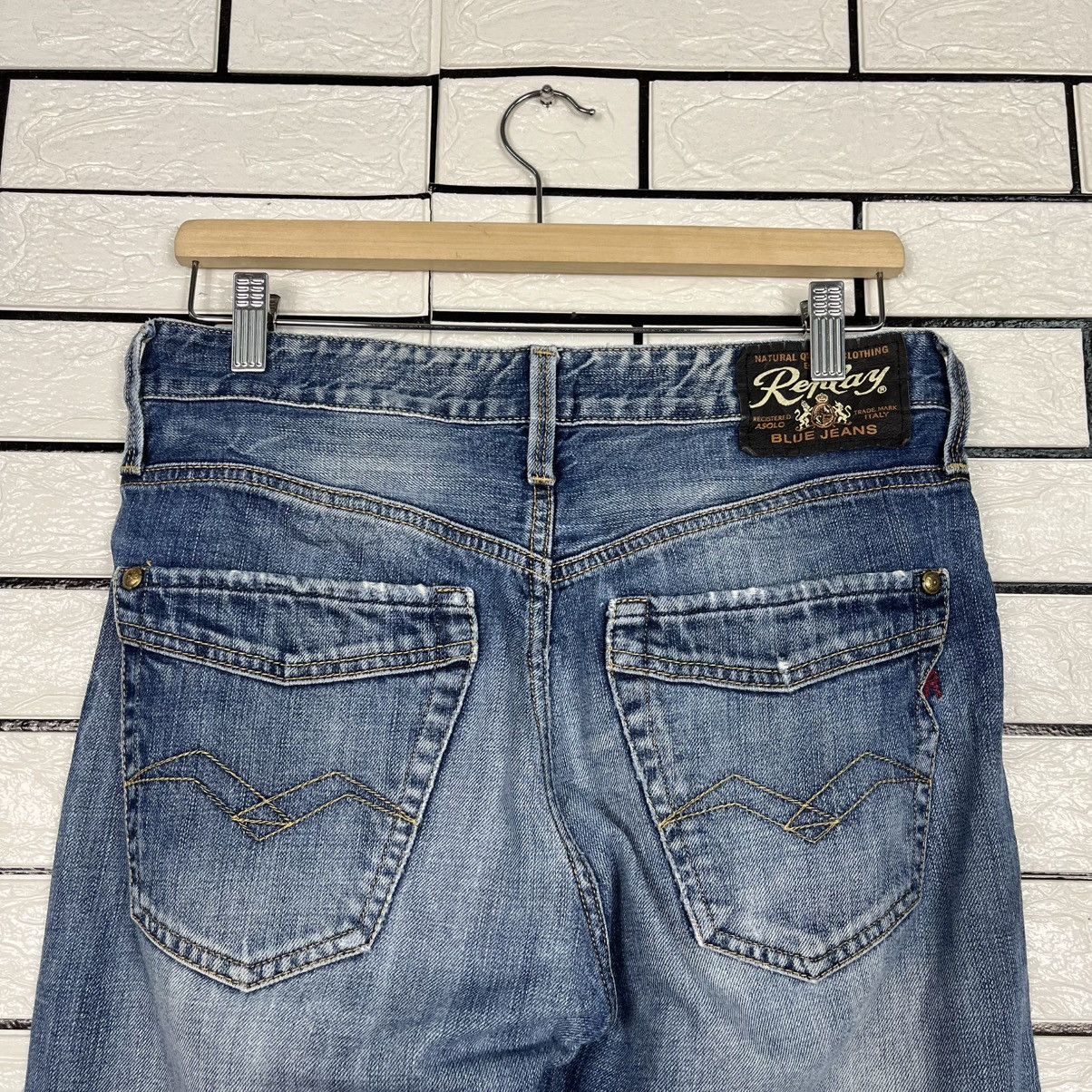 Replay Vintage Replay Tredmark Italy Blue Denim Jeans Size US 30 / EU 46 - 9 Thumbnail