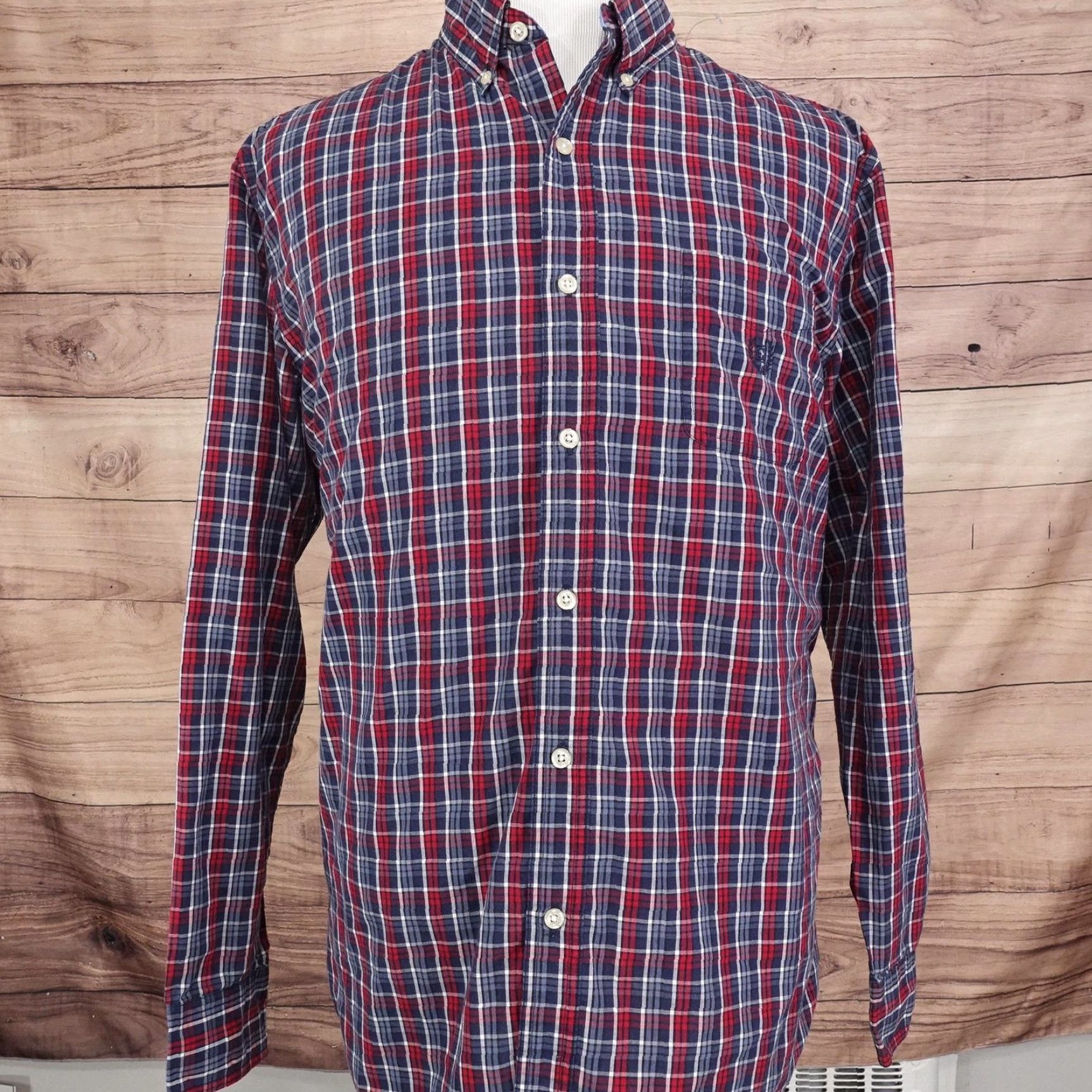 Chaps Chaps Shirt Mens XL Red Blue White Plaid Button Down Easy Care Casual Classic Size US XL / EU 56 / 4 - 3 Thumbnail