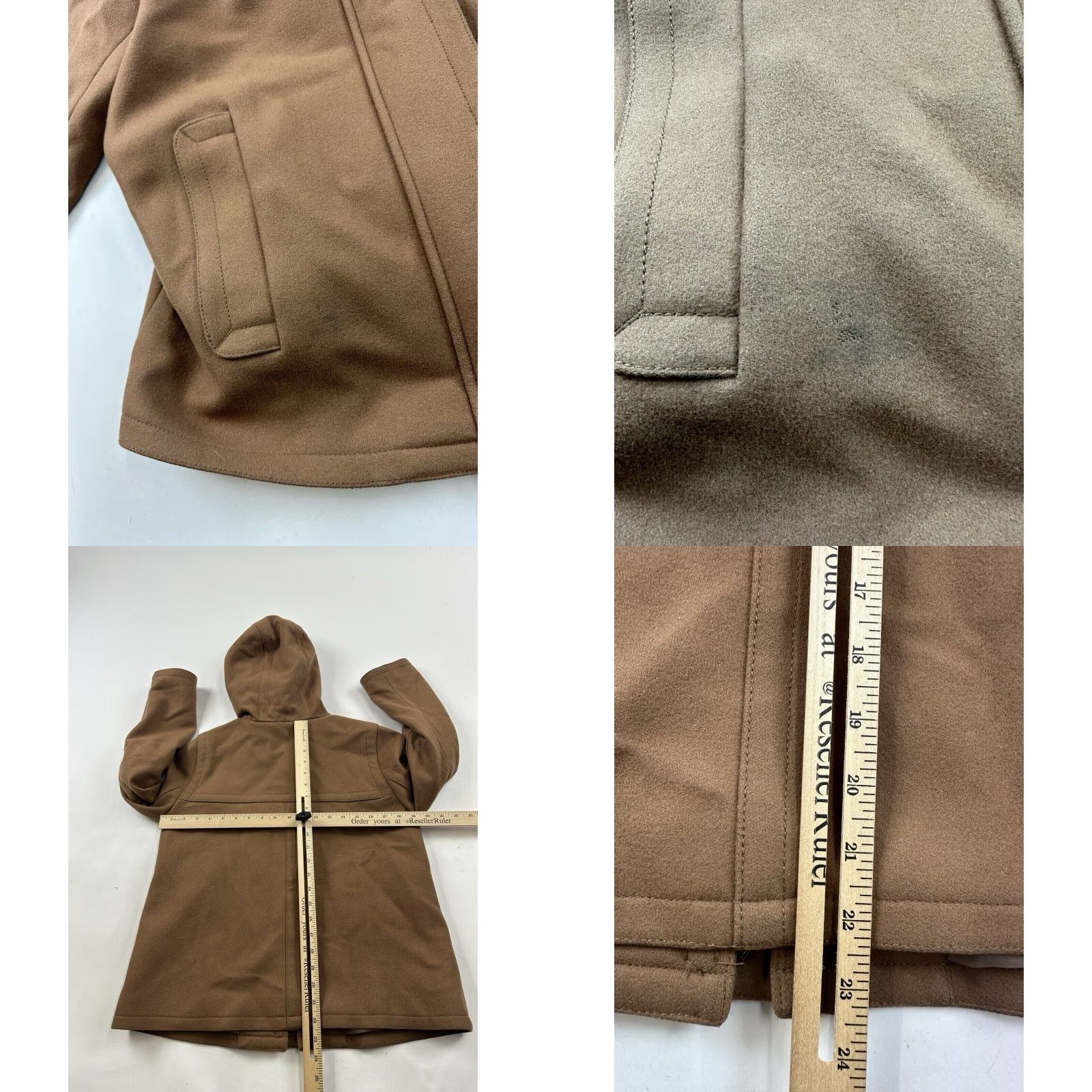 J.Crew J.Crew Jacket Womens 8P Petite Brown Milton Wool Coat Hooded Full Zip Size M / US 6-8 / IT 42-44 - 8 Thumbnail