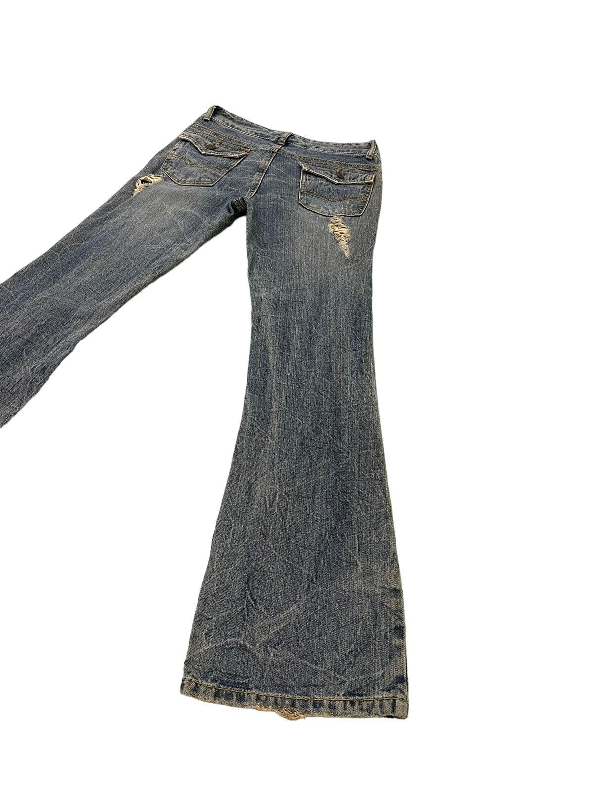 Japanese Brand Flare Jeans Colza Distress Low Rise Boot Cut 7🟦4 Size US 29 - 13 Thumbnail