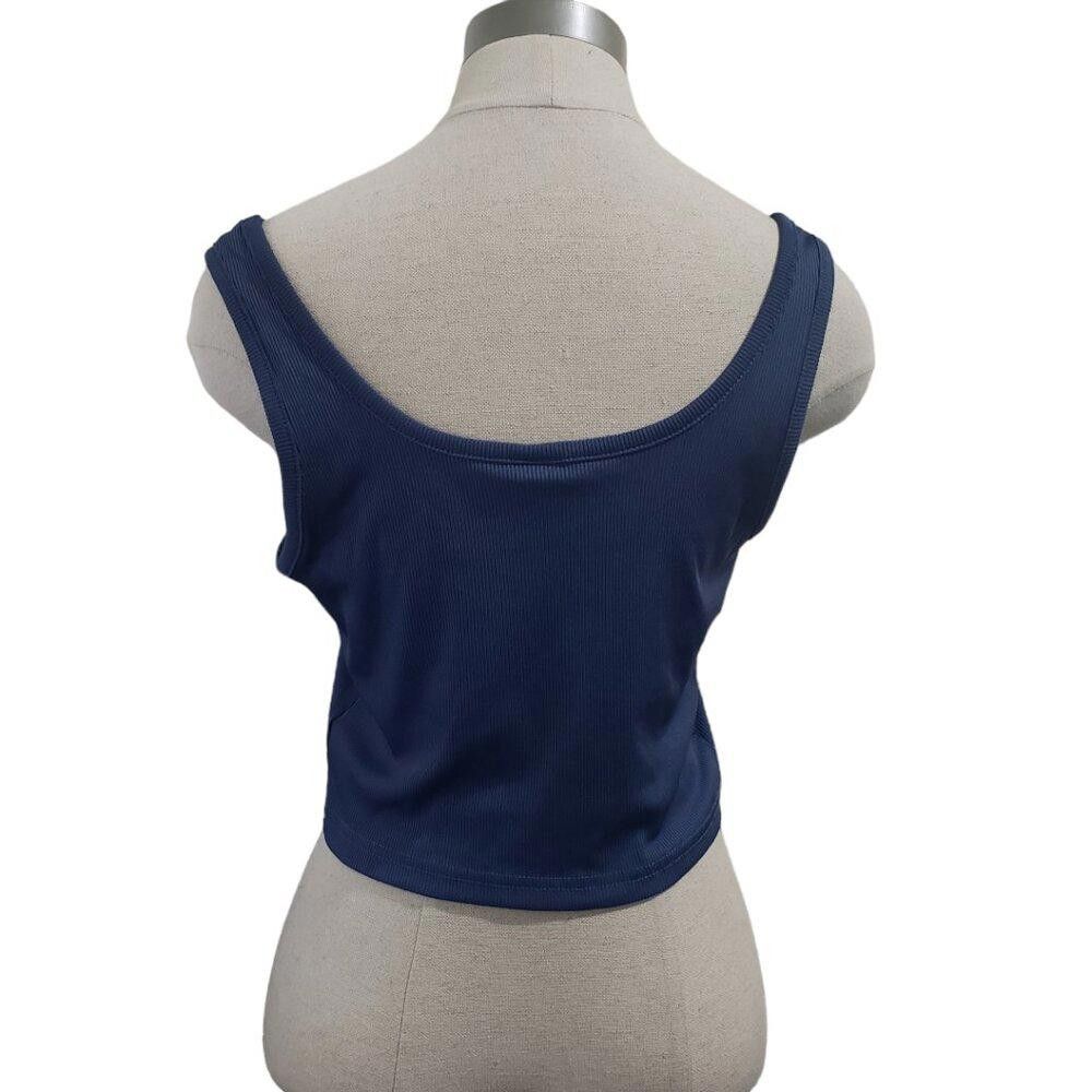 Designer CT1752 Red, Blue, Brown, Black Ribbed Cropped Tank (4) Large Size L / US 10 / IT 46 - 9 Thumbnail