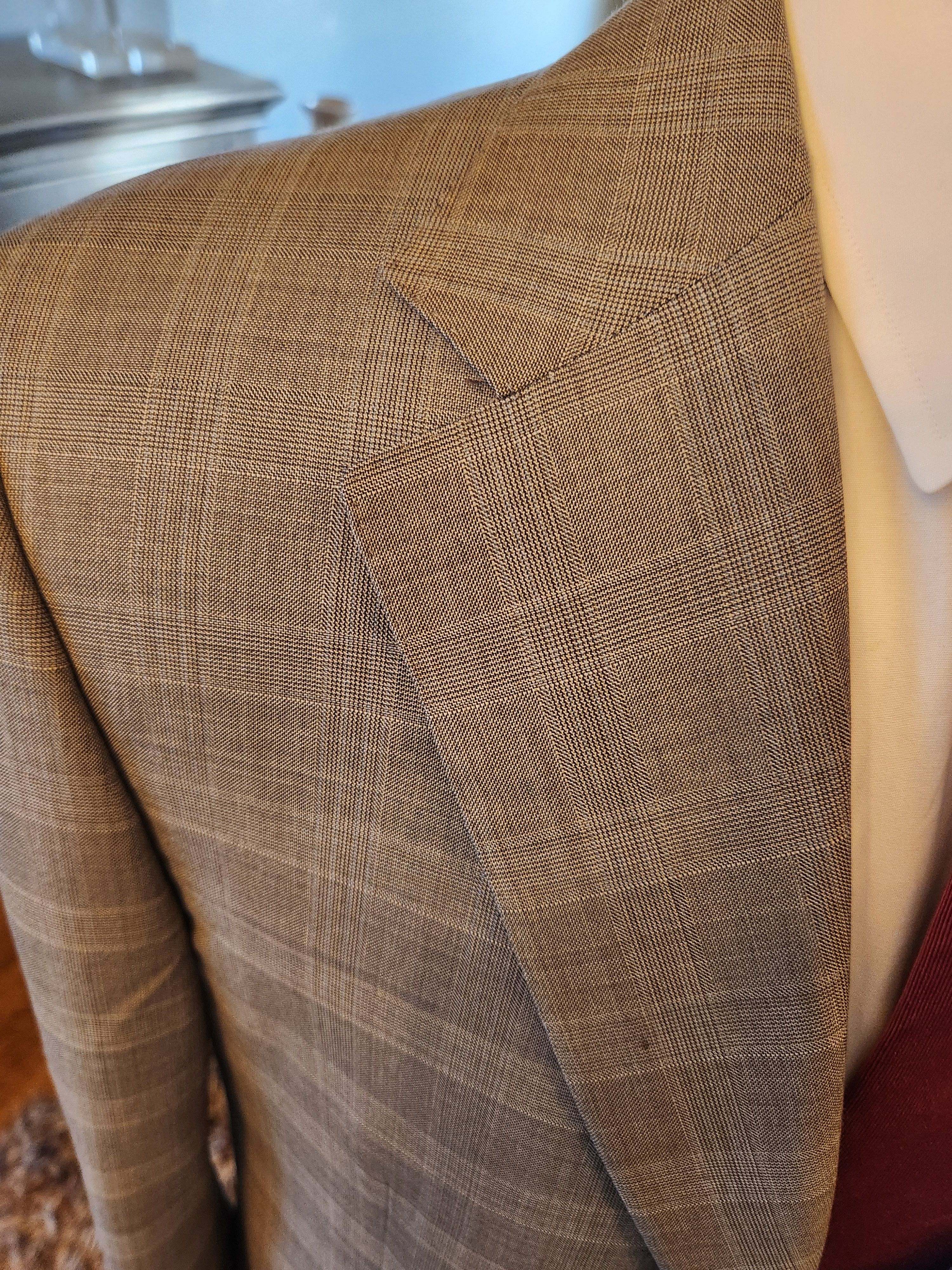 Canali Men's 100% Wool Gray Glen Plaid Blazer Size 44R - 3 Thumbnail