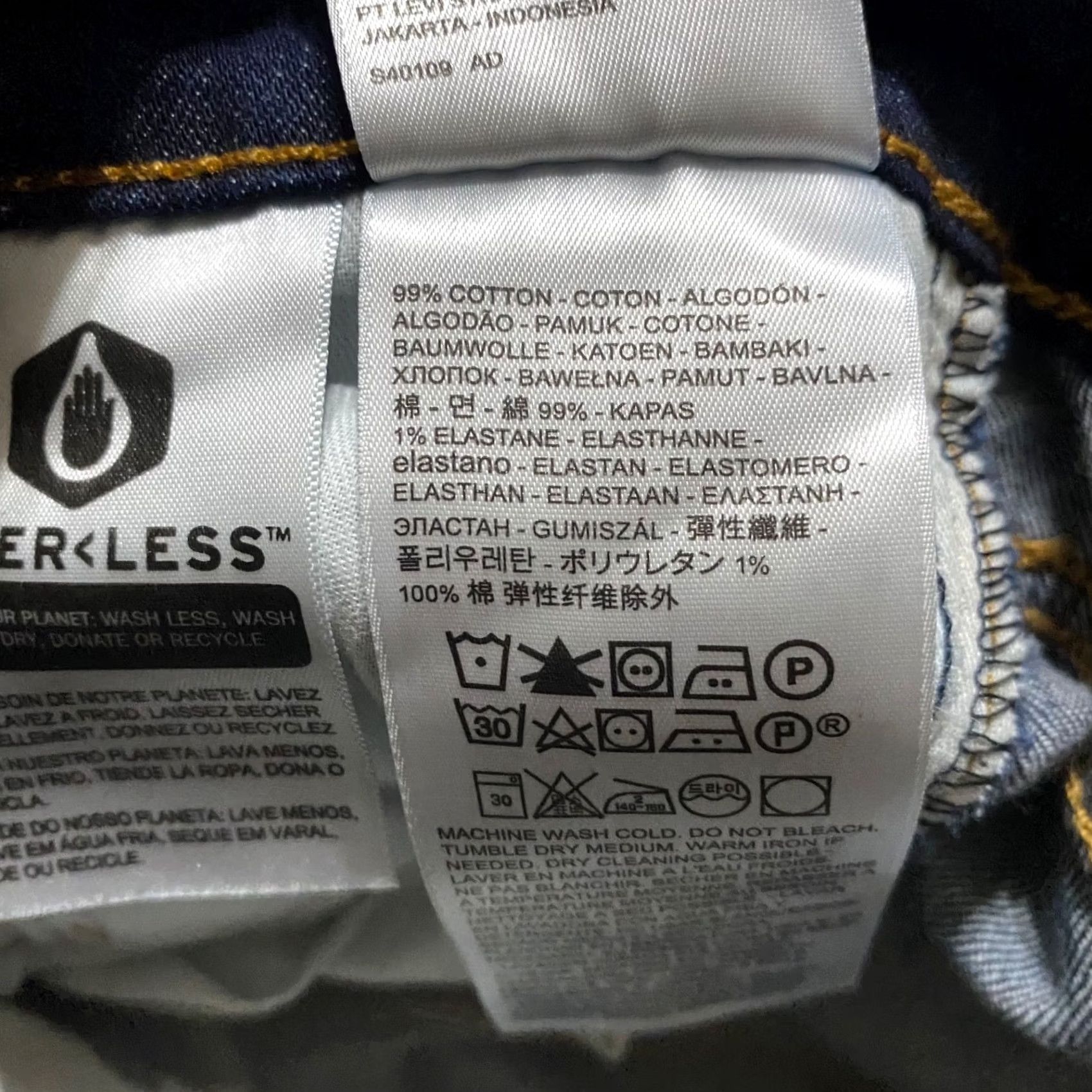 Levi's Levi's 510 Jeans Mens Slim Skinny 27x30 Blue Denim Dark Wash 5-Pocket Stretch Mid Rise Size US 27 - 4 Thumbnail
