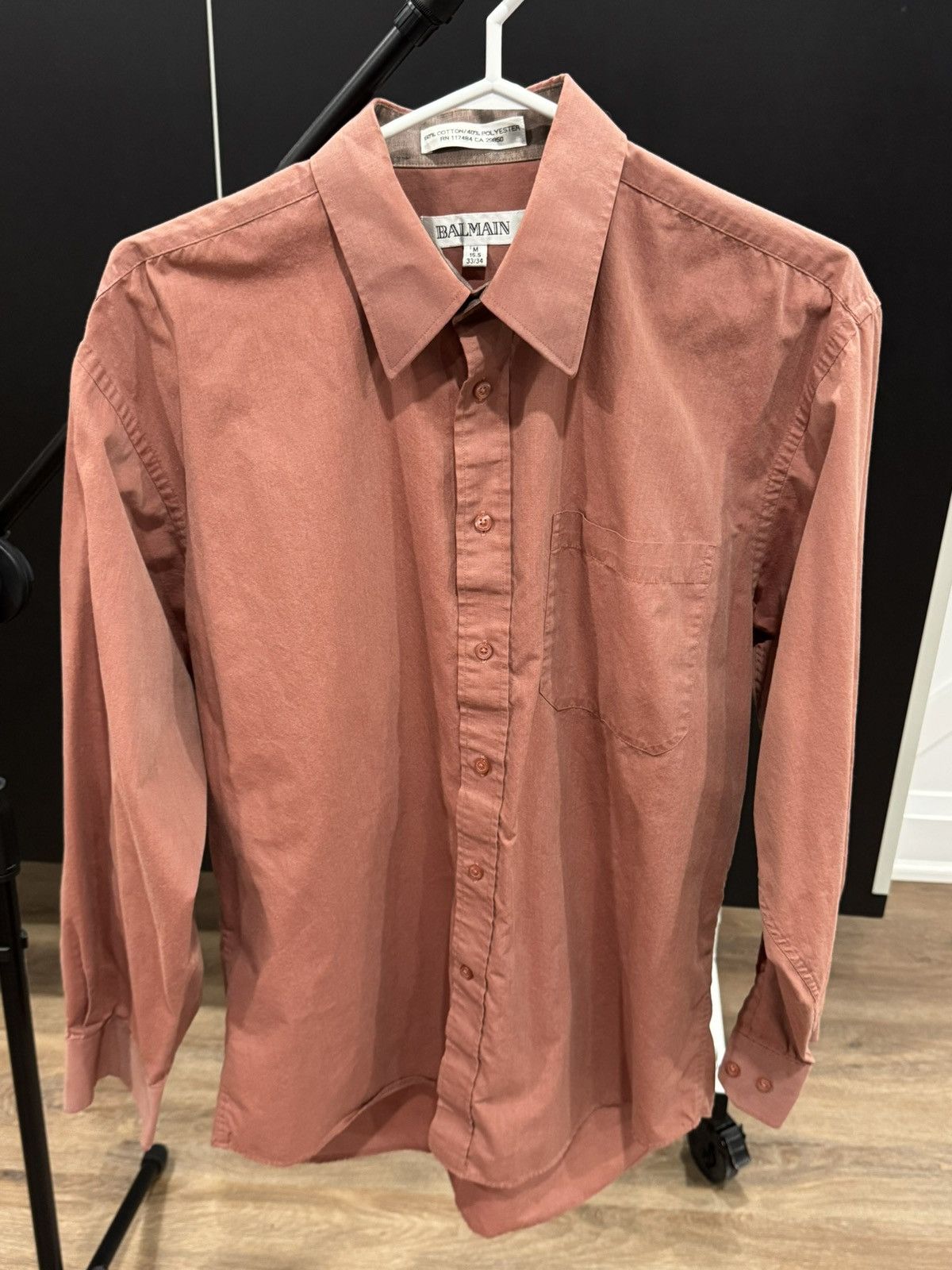 Balmain Balmain Paris Button Up Shirt – Dusty Rose Size US M / EU 48-50 / 2 - 4 Thumbnail