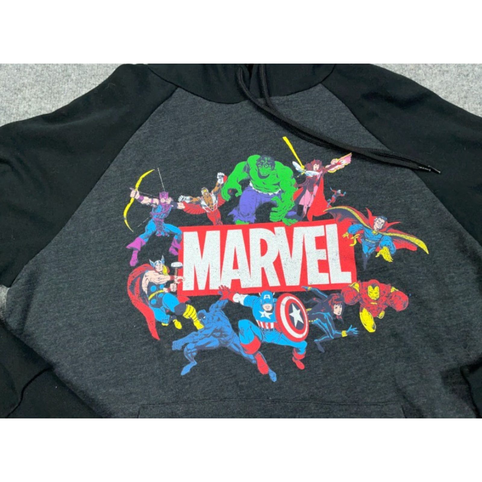 Vintage Marvel Hoodie Mens Medium Black Spider-Man Hulk 90s Comics Retro Graphic Print Pullover Sweatshirt Size US M / EU 48-50 / 2 - 8 Thumbnail