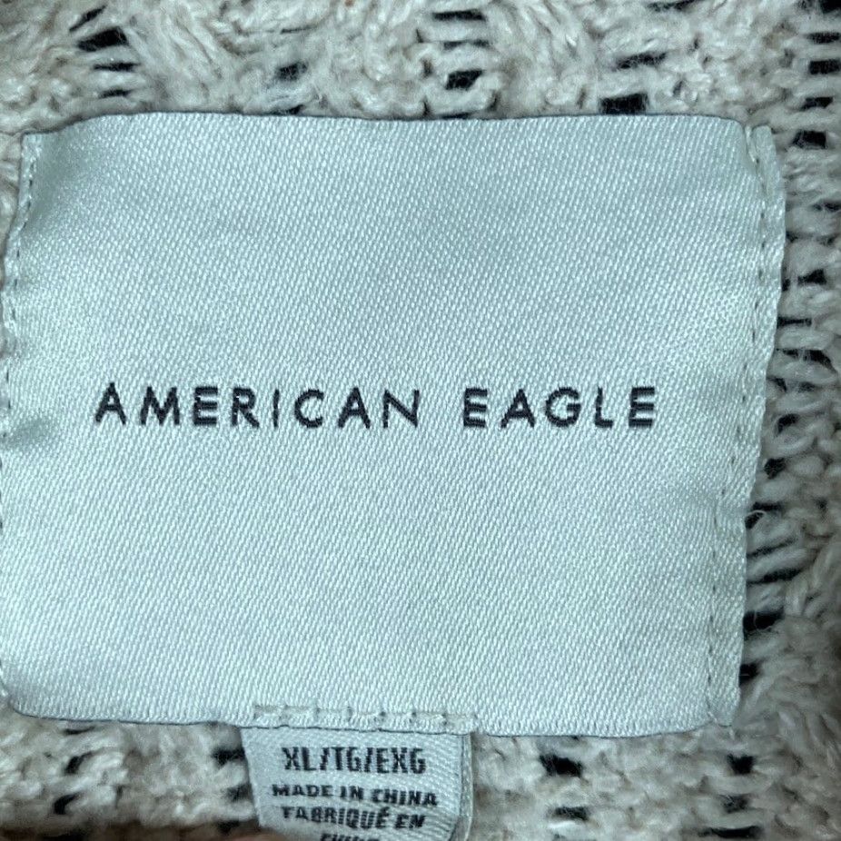 Vintage American Eagle Mens Sweater Cardigan Oatmeal Button Front Shawl Neck Knit Cotton Blend XL Tan Size US XL / EU 56 / 4 - 6 Thumbnail