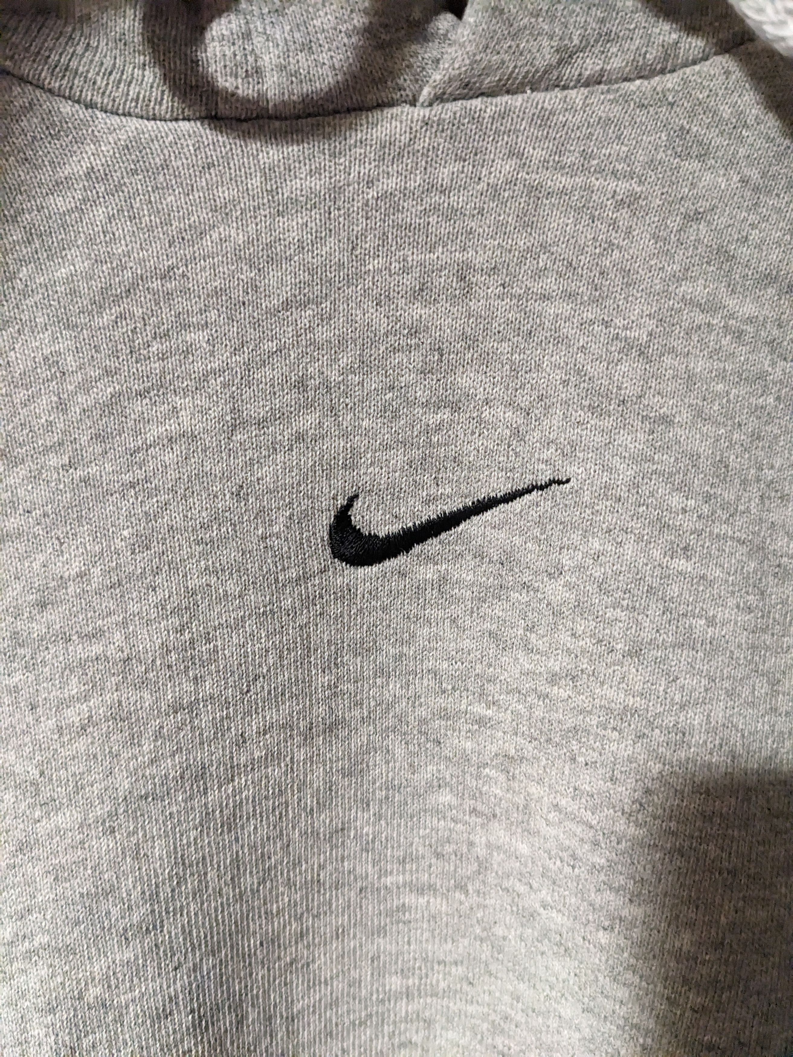 Nike × Vintage Vintage Y2K Nike Center Swoosh Gray X-Large Hoodie Size US XL / EU 56 / 4 - 2 Thumbnail
