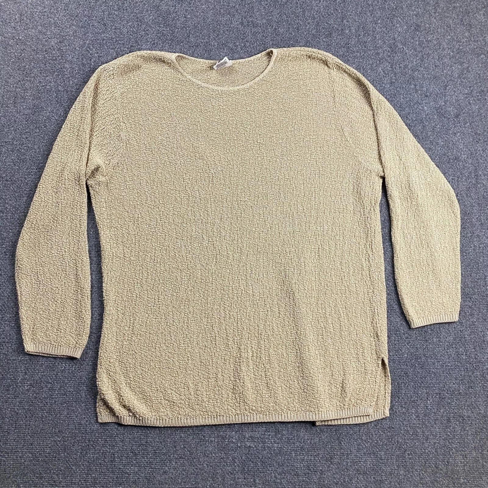 Vintage Vintage Partners Sweater Women's 1X Plus Knit Beige Pullover Size ONE SIZE - 1 Thumbnail