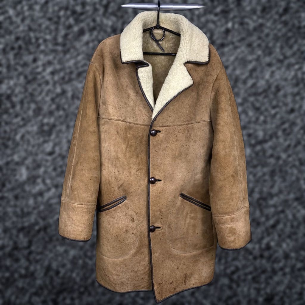 Vintage VINTAGE Abingdon Jacket Men L B-3 Sheepskin Leather Brown Overcoat Size US L / EU 52-54 / 3 - 1 Thumbnail