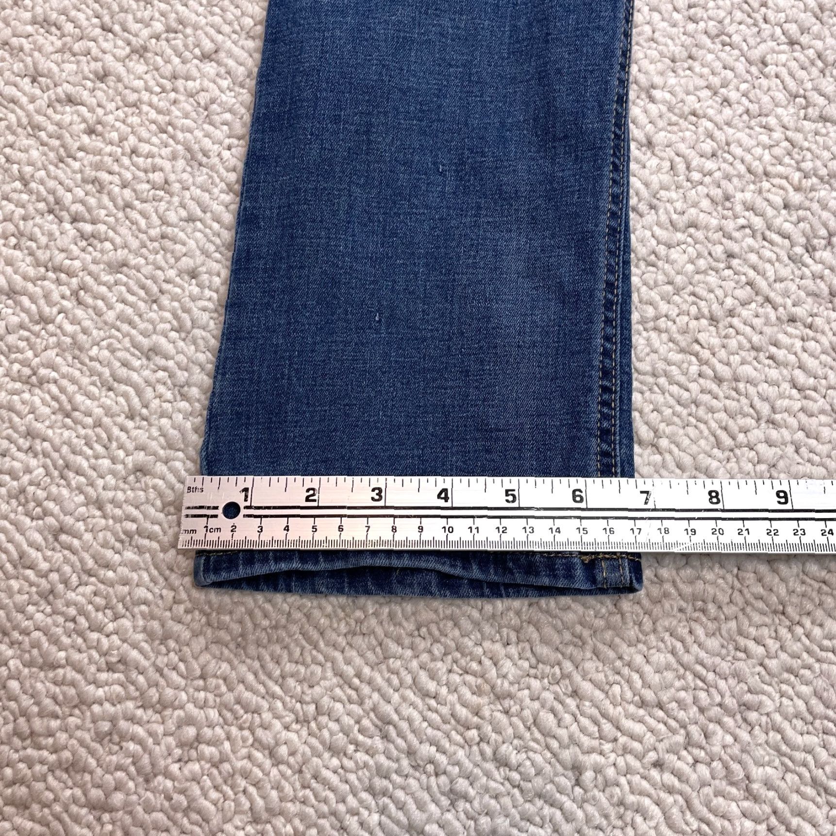 Denime Unbranded Jeans Ladies 30x28 Blue Denim Dark Wash Straight Mid Rise Solid Pants Size 34" / US 12 / IT 48 - 2 Thumbnail