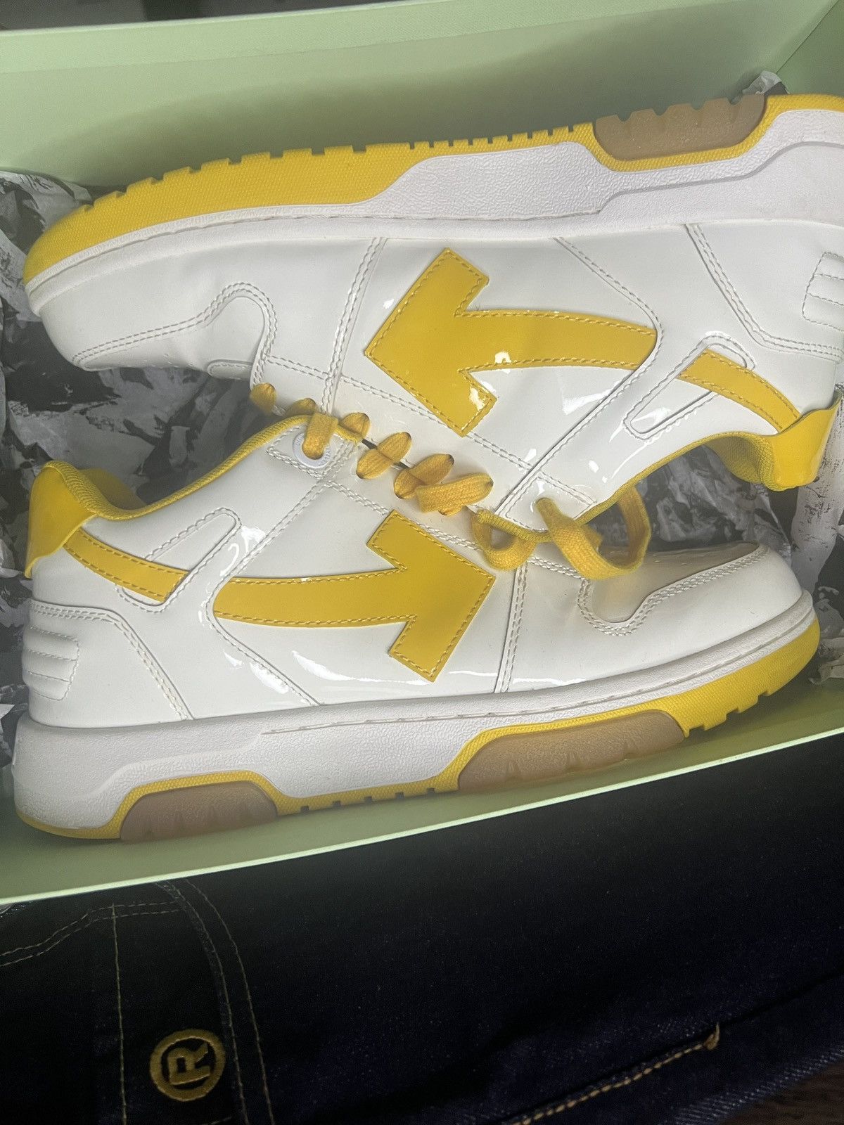Off-White [OFF- WHITE] Out of Office Leather Low-Top Sneakers Size US 8.5 / EU 41-42 - 6 Thumbnail