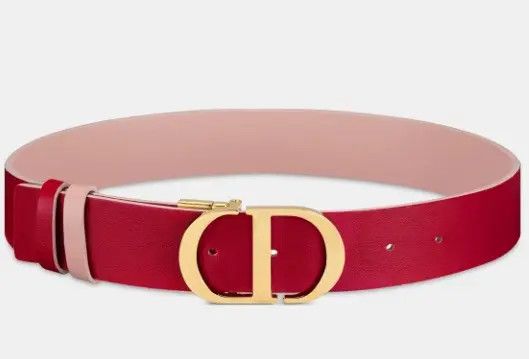 Dior o1w1db11024 Size: 80 / Montaigne Reversible Belt Red Beige Size ONE SIZE - 4 Thumbnail