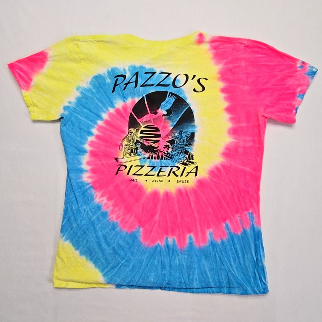 Other Pazzo's Pizzeria Tie Dye Shirt Skeleton Snowboard V-neck XL Size XL / US 12-14 / IT 48-50 - 6 Thumbnail