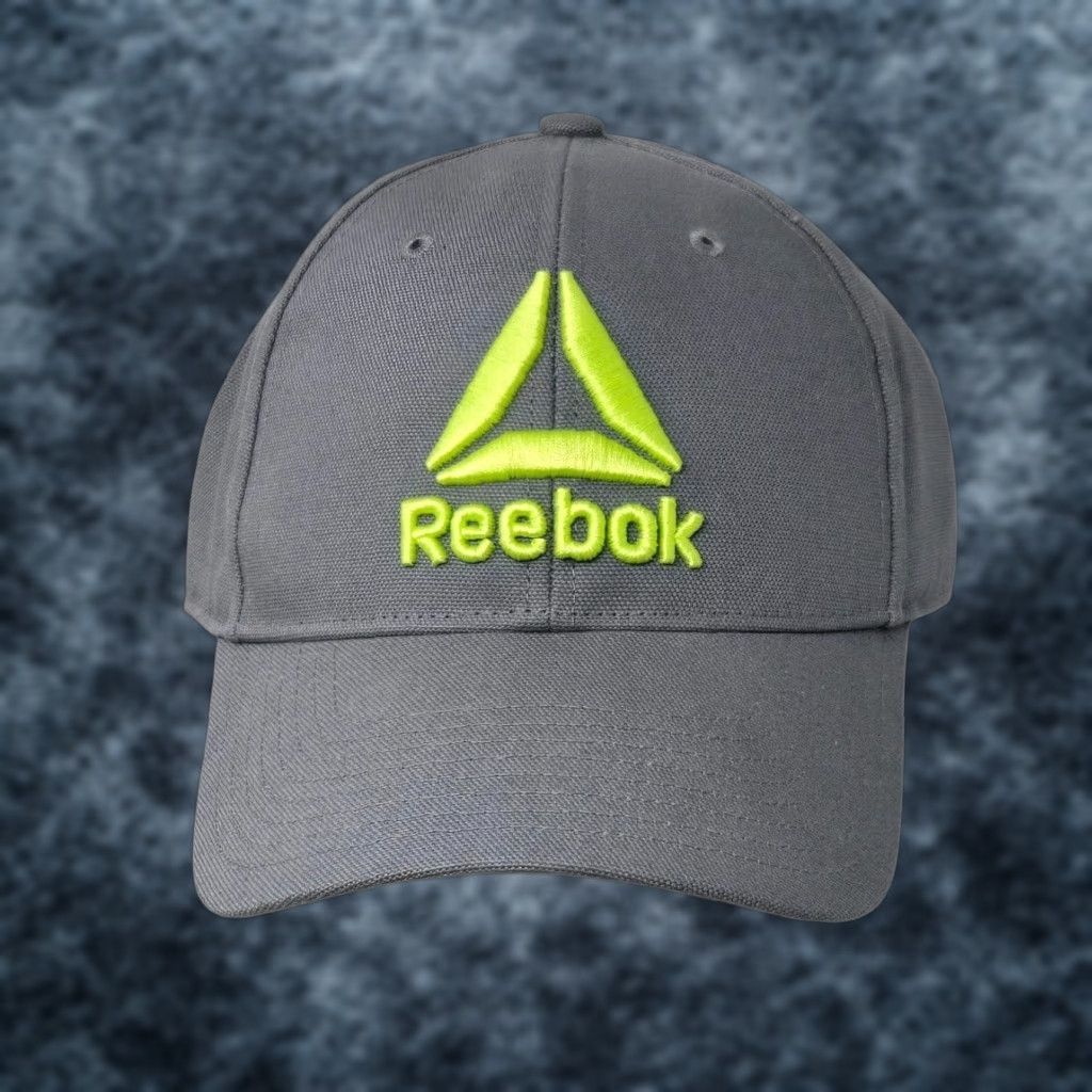 Reebok Reebok Adjustable Hat Gray Lime Green OSFA One Size Men's Baseball Cap New Embroidered Triangle Classic Outdoor Sports Metal Size ONE SIZE - 1 Thumbnail