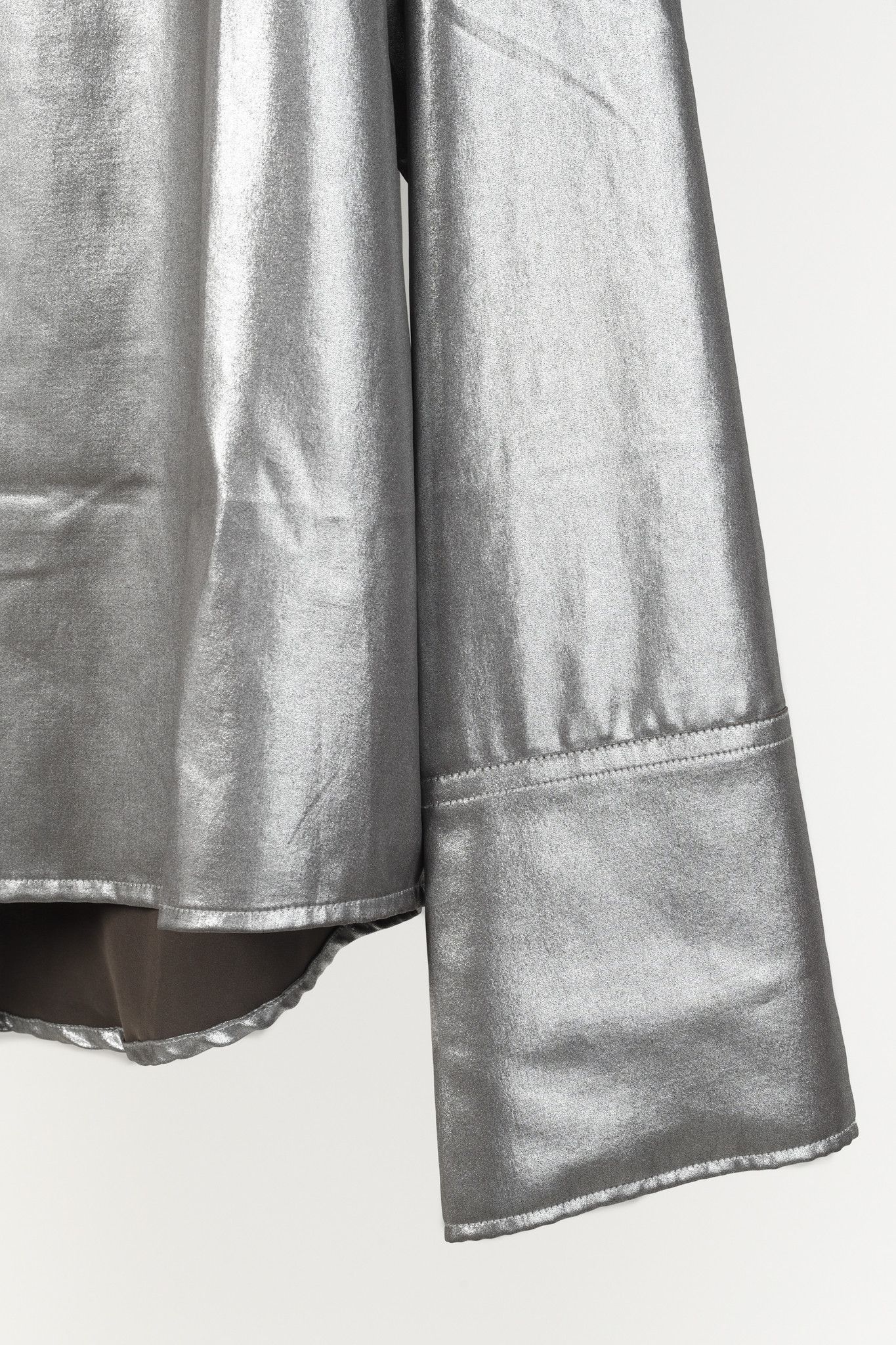 CMMN SWDN CMMN SWDN Cecil Light Lame Metallic Silver Button Up Shirt Size US M / EU 48-50 / 2 - 7 Thumbnail