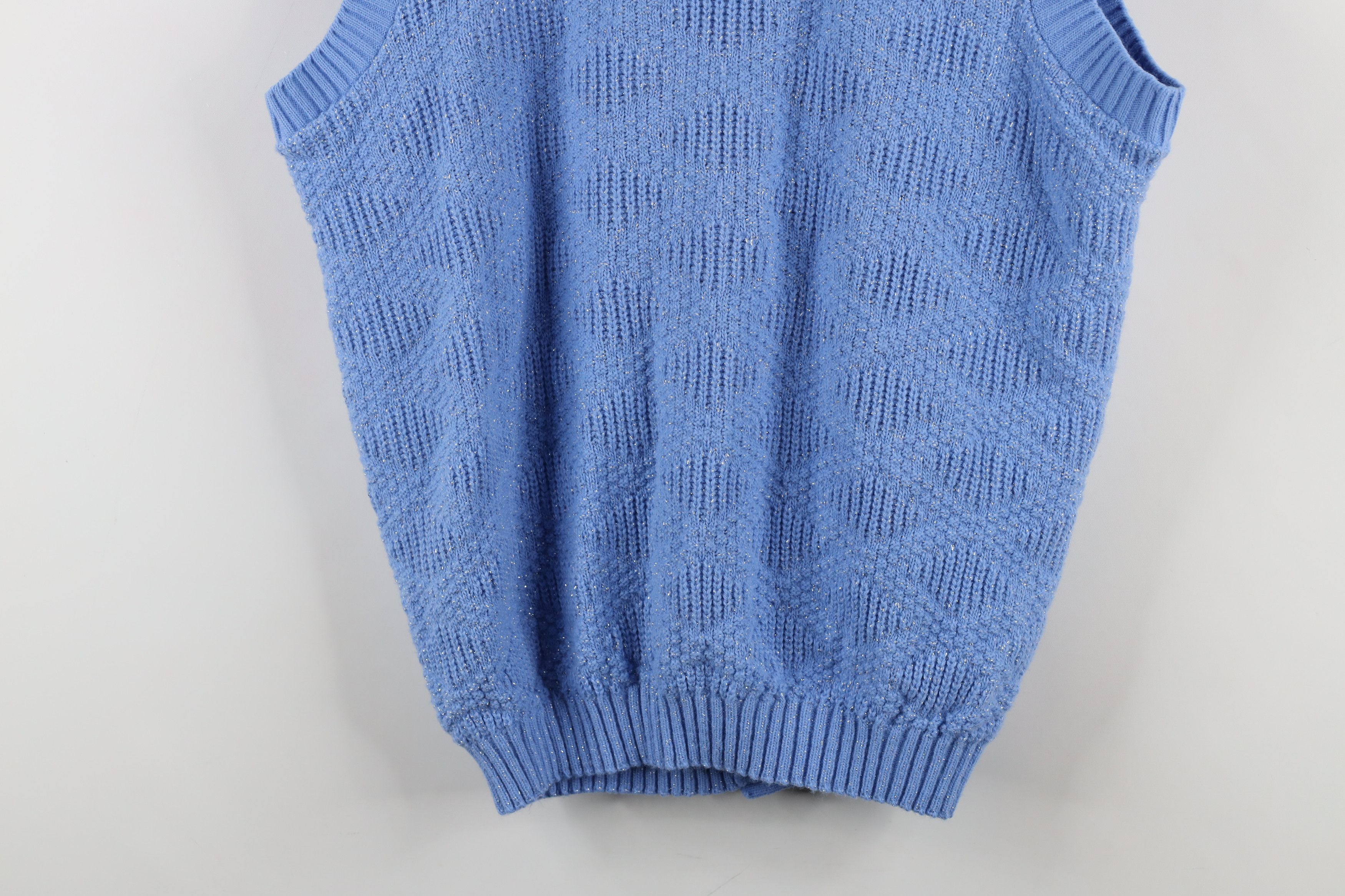 Vintage Vintage 90s Streetwear Ribbed Knit Cardigan Sweater Vest Size L / US 10 / IT 46 - 9 Thumbnail