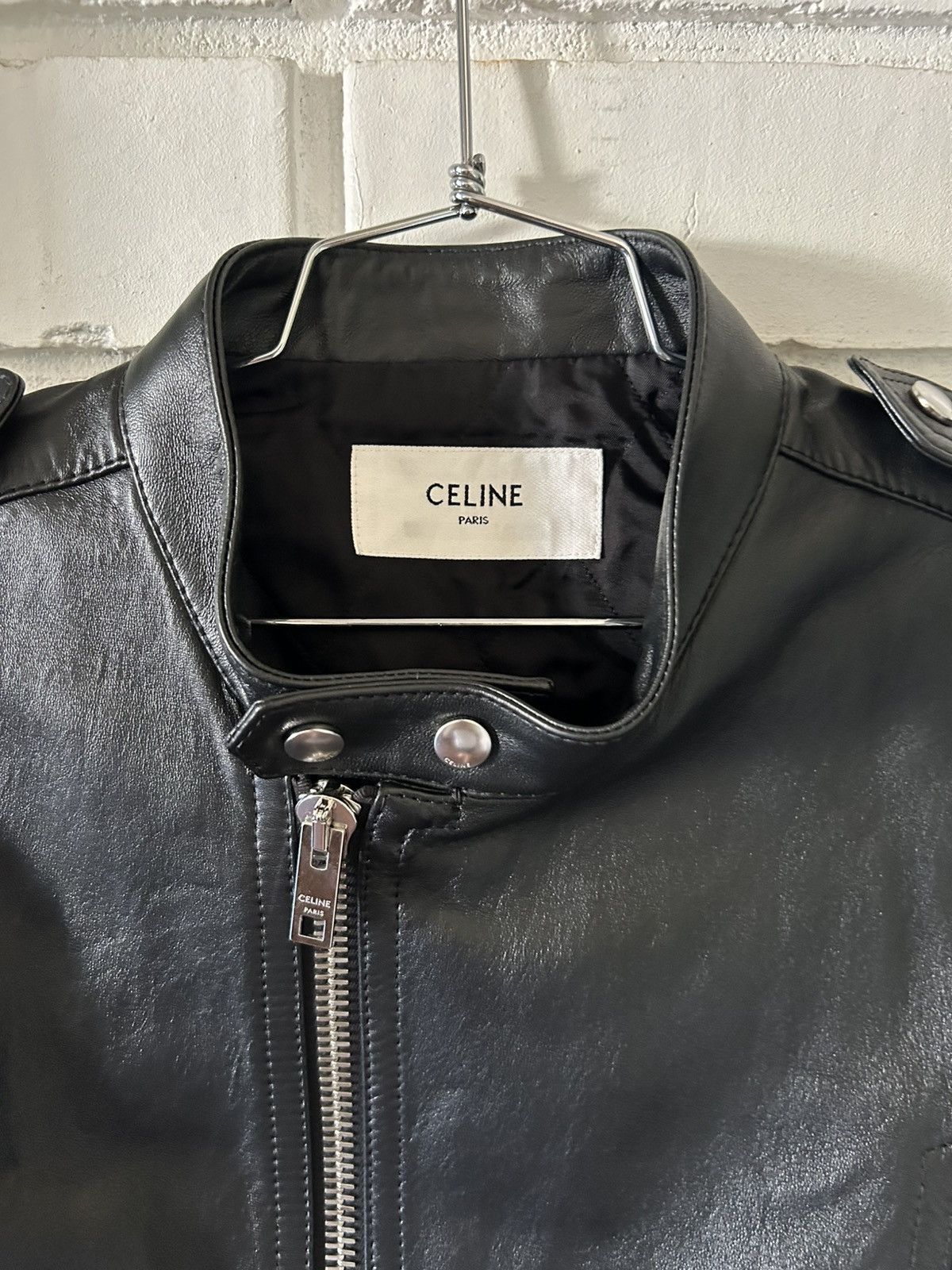 Celine Celine SS24 Leather Racer Jacket (sz52) Size US L / EU 52-54 / 3 - 3 Thumbnail