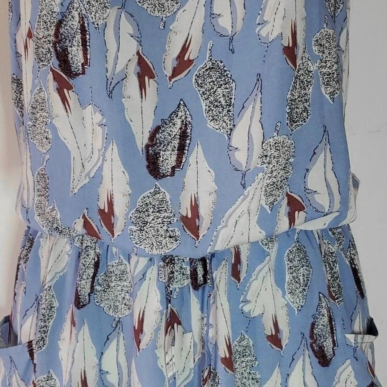 Other Darah Dahl Size S Romper Periwinkle Blue White Feathers Size S / US 4 / IT 40 - 6 Thumbnail